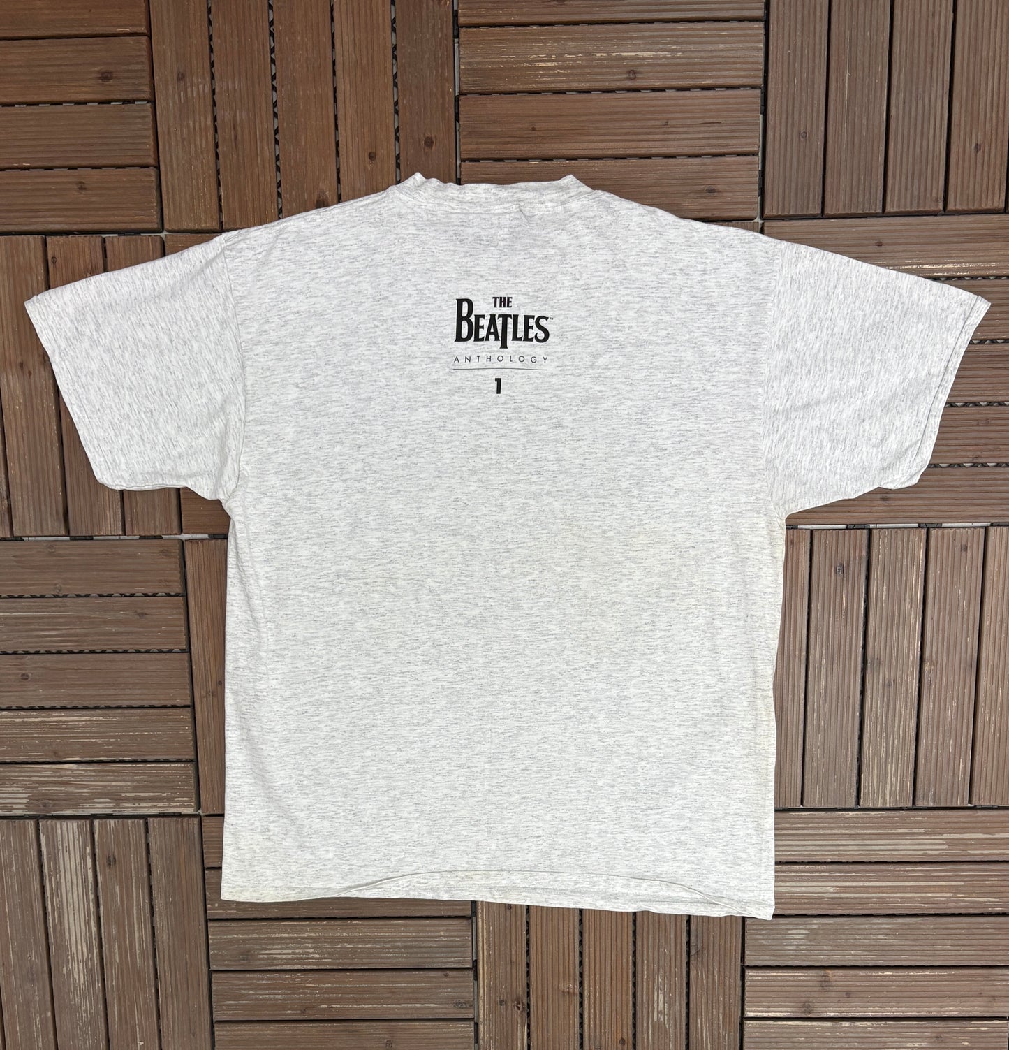 The Beatles Anthology 1 Graphic Tee | Size X-Large | Vintage 1990s Rock Band Music Grey T-Shirt |