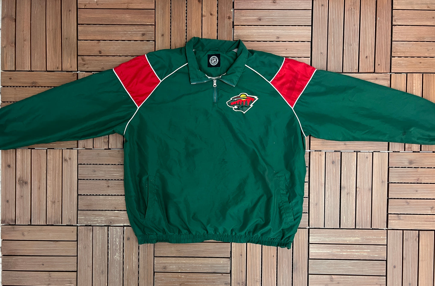 Minnesota Wild Graphic Windbreaker | Size XX-Large | Vintage 2000s NHL Hockey Green Jacket |