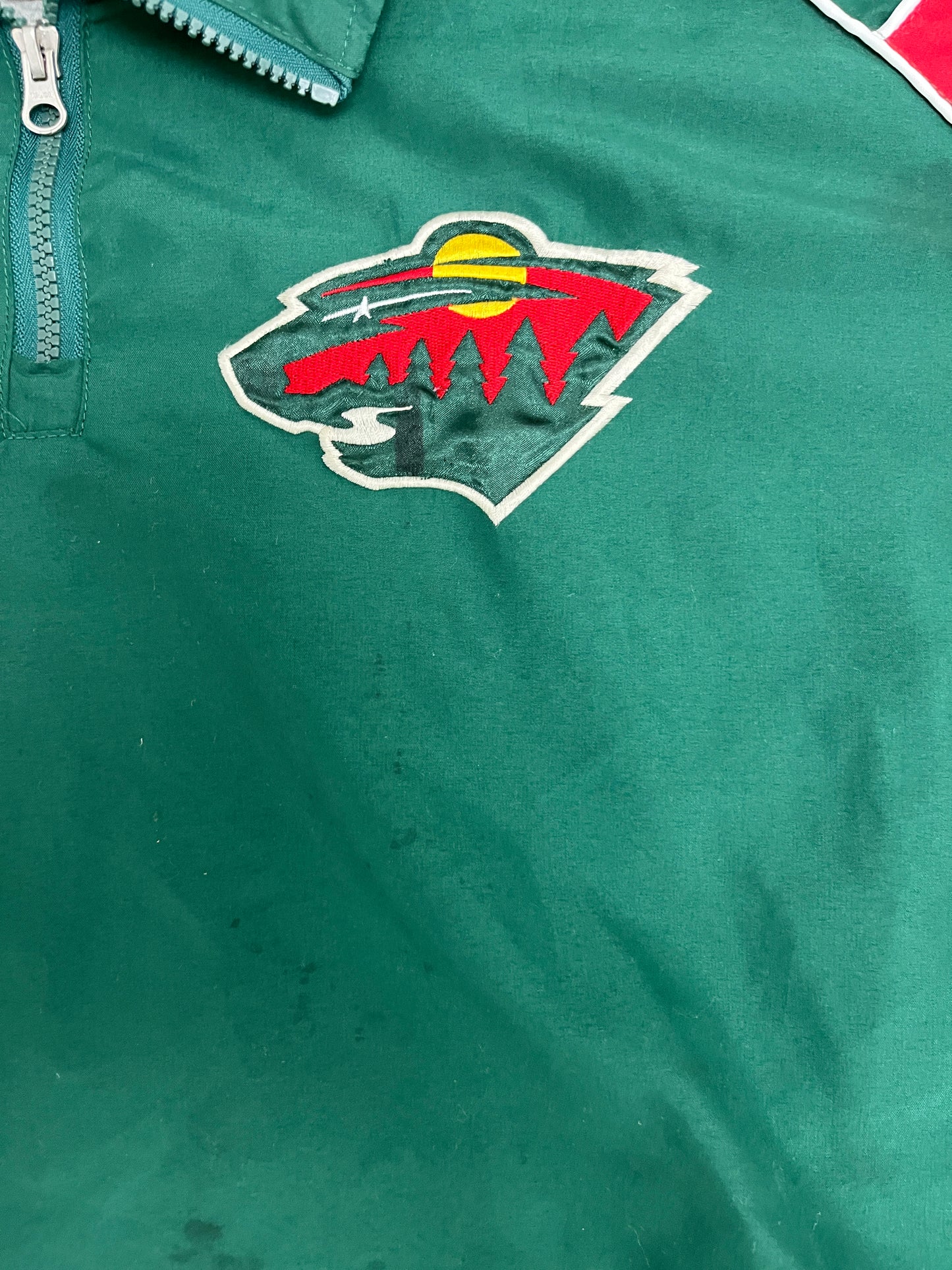 Minnesota Wild Graphic Windbreaker | Size XX-Large | Vintage 2000s NHL Hockey Green Jacket |