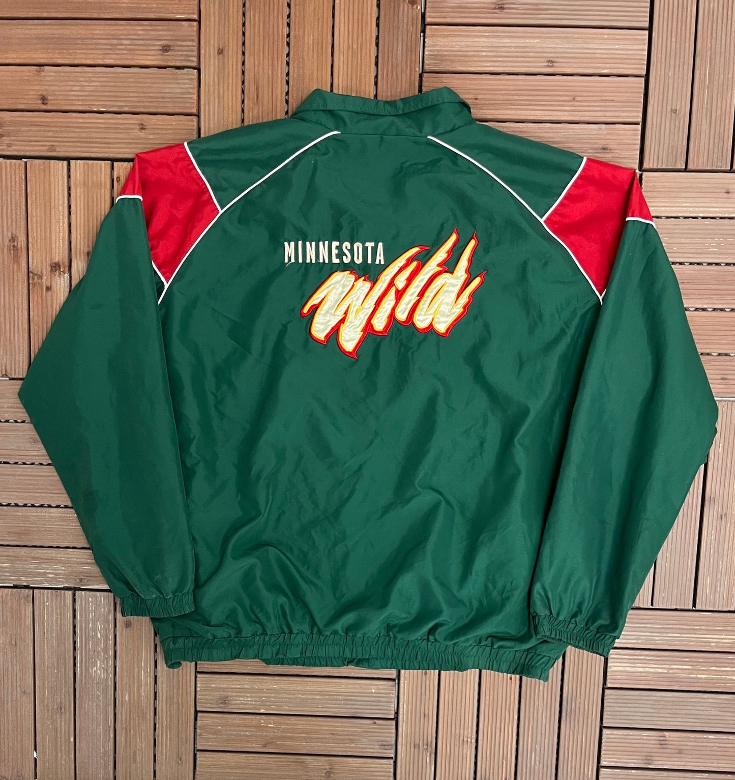 Minnesota Wild Graphic Windbreaker | Size XX-Large | Vintage 2000s NHL Hockey Green Jacket |