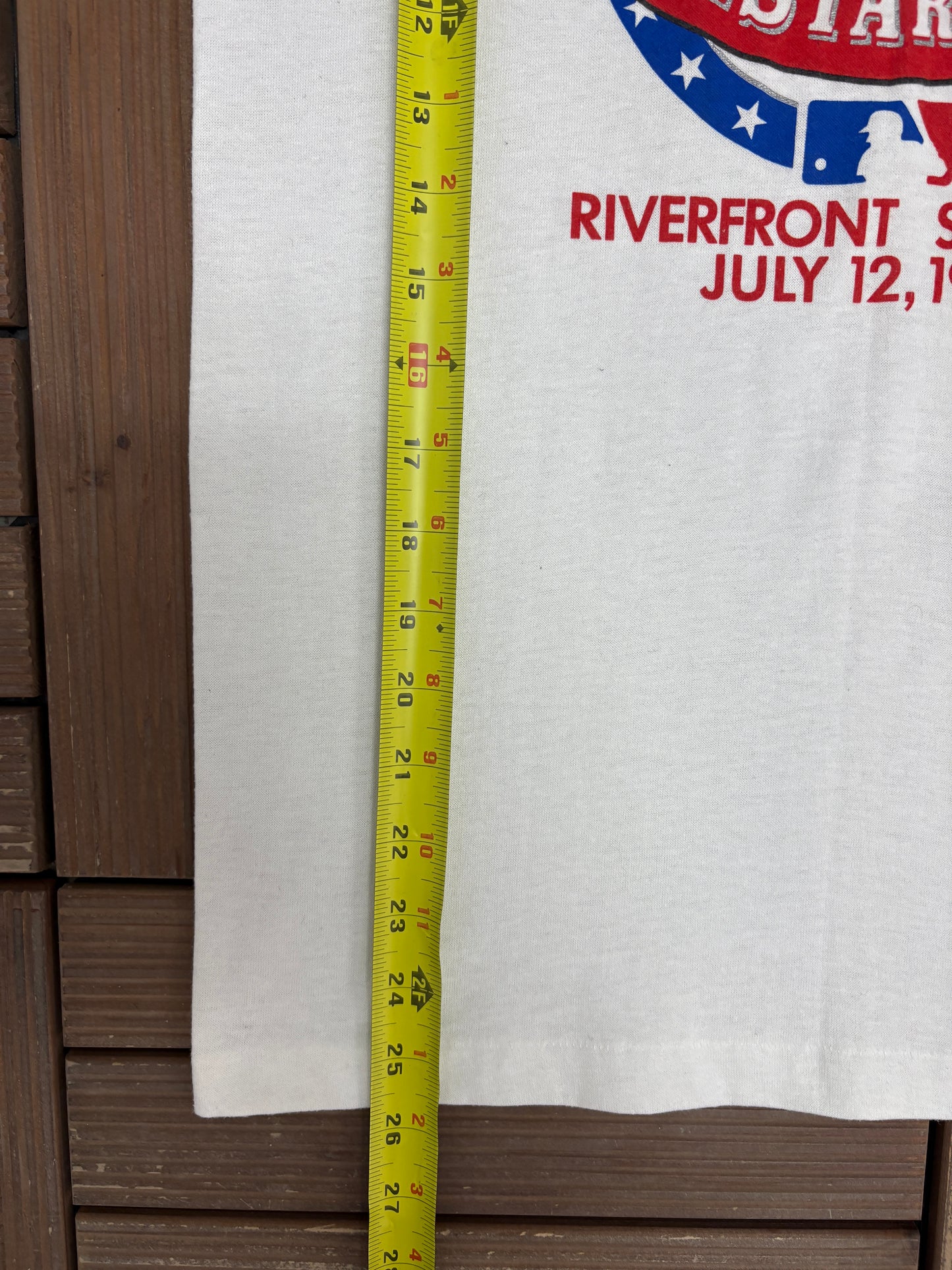 Cincinnati Reds All-Star Game 1988 Graphic Tee | Size Small | Vintage 1980s MLB Baseball White T-Shirt |