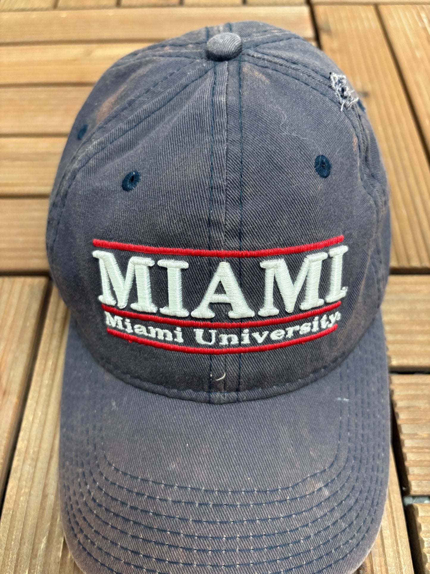 Miami RedHawks Graphic Hat | Metal Clasp | Vintage 1990s College Sports Cap |