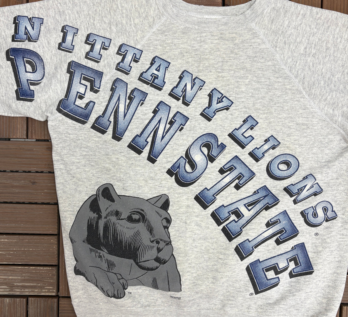 Penn State Nittany Lions Graphic Crewneck | Size Large | Vintage 1990s Grey College Sweater |