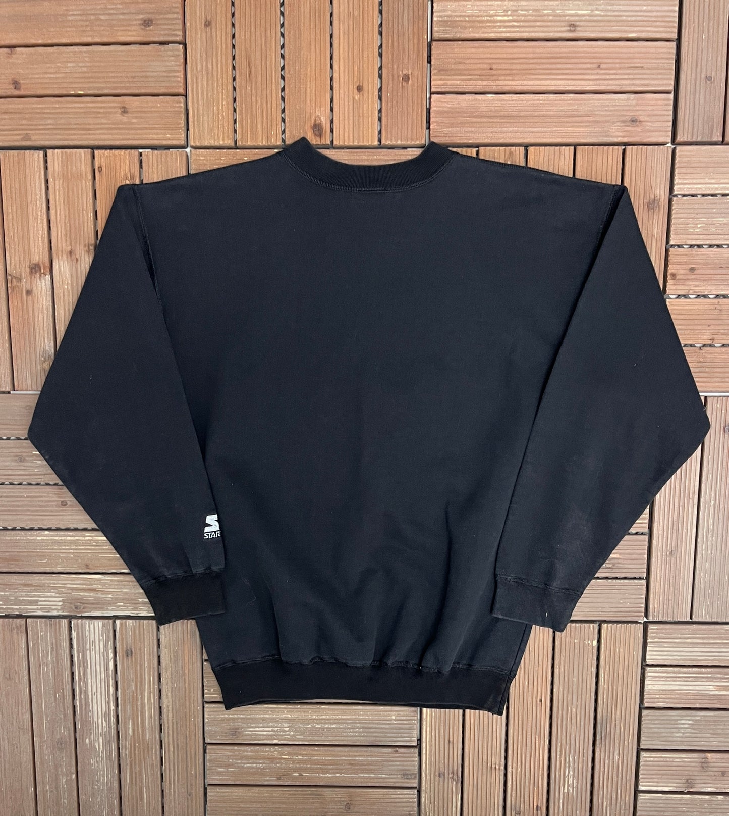 Starter One Pound Fleece Black Crewneck | Size Medium | Vintage 1990s Black Blank Sweater |
