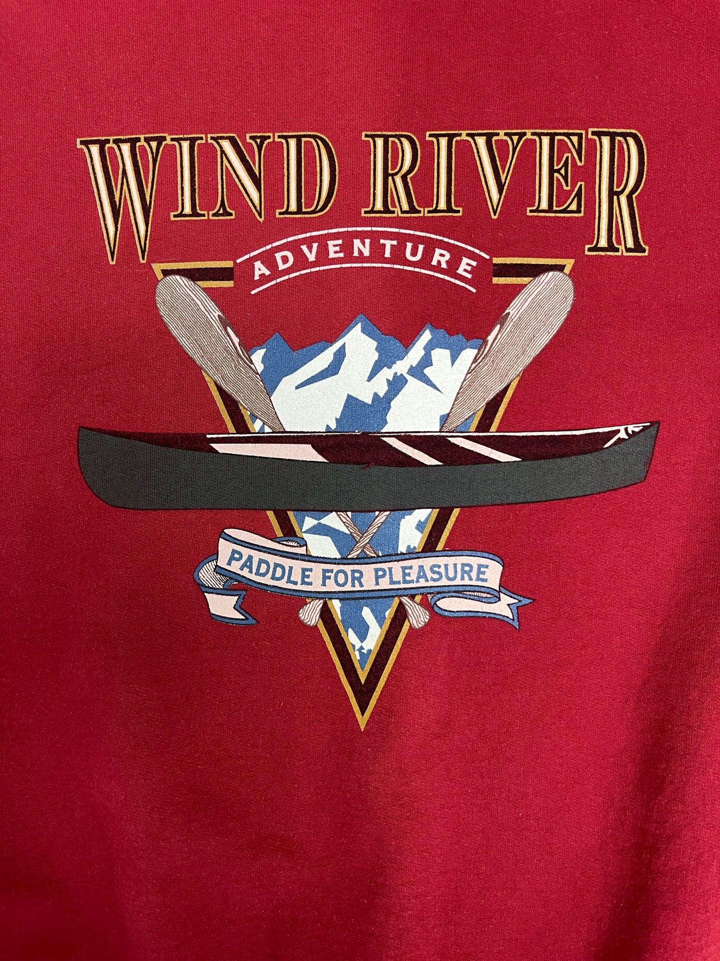 Wind River Adventure Graphic Crewneck | Size Medium | Vintage 1990s Branded Red Sweater |