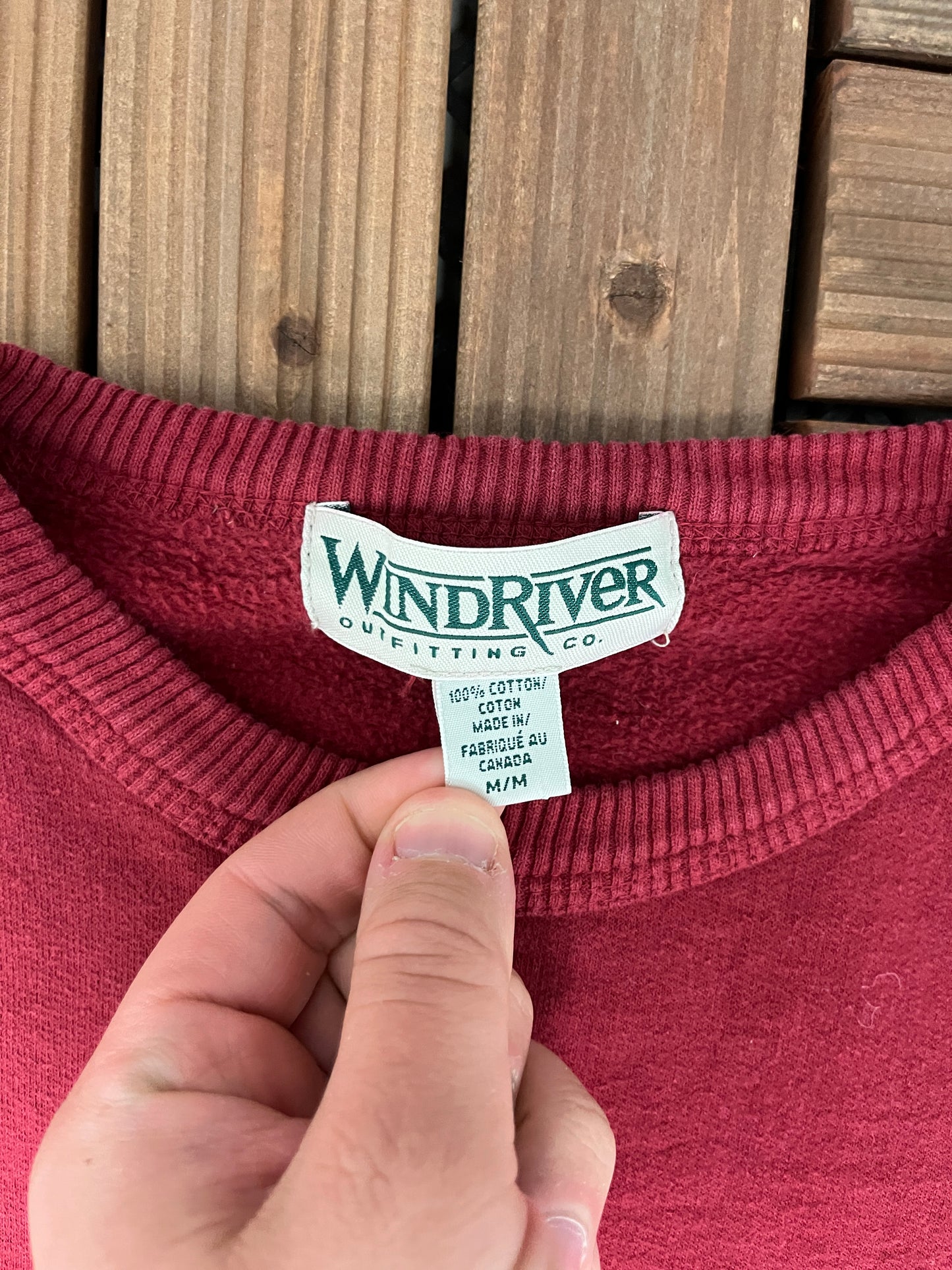 Wind River Adventure Graphic Crewneck | Size Medium | Vintage 1990s Branded Red Sweater |