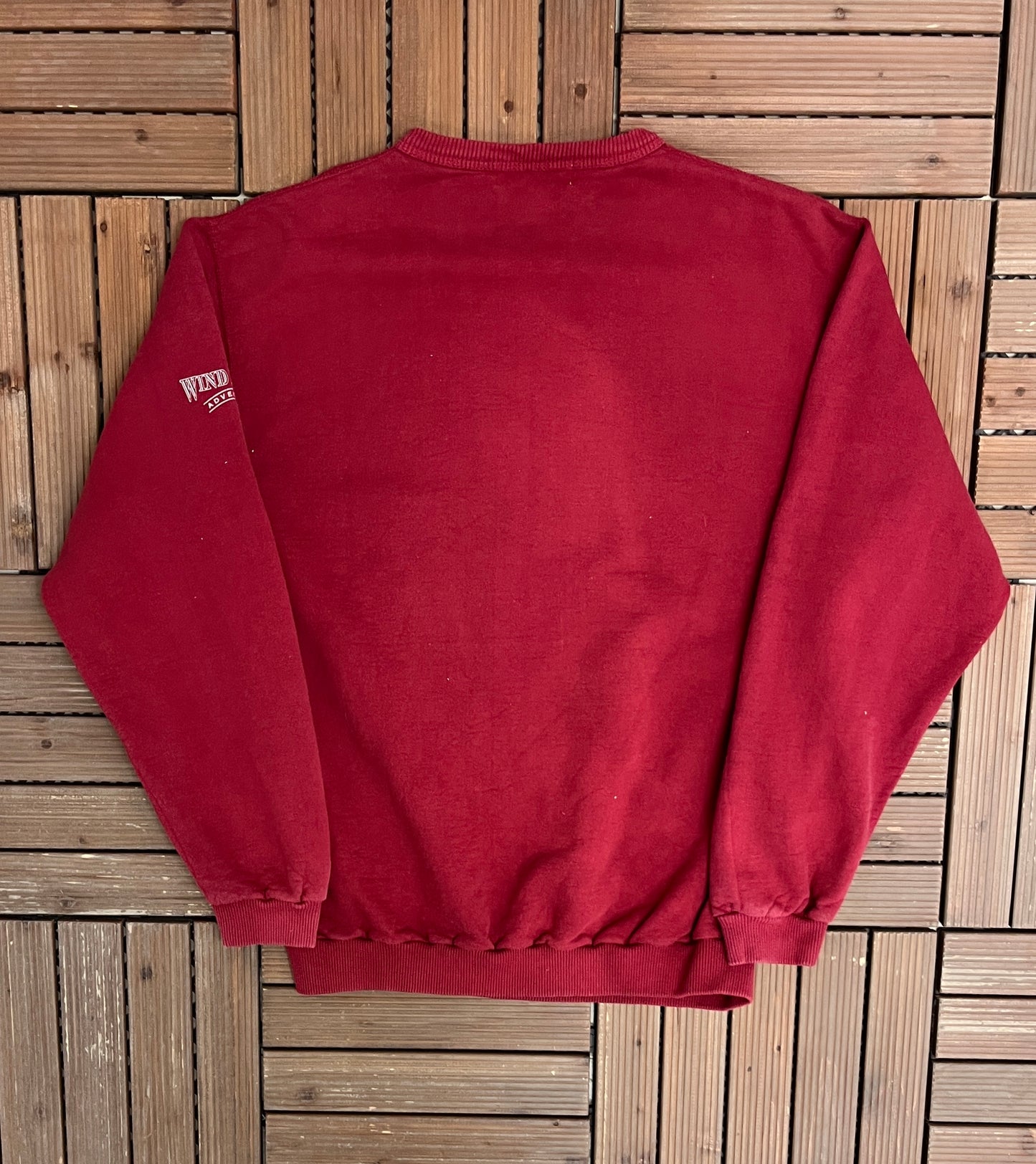 Wind River Adventure Graphic Crewneck | Size Medium | Vintage 1990s Branded Red Sweater |