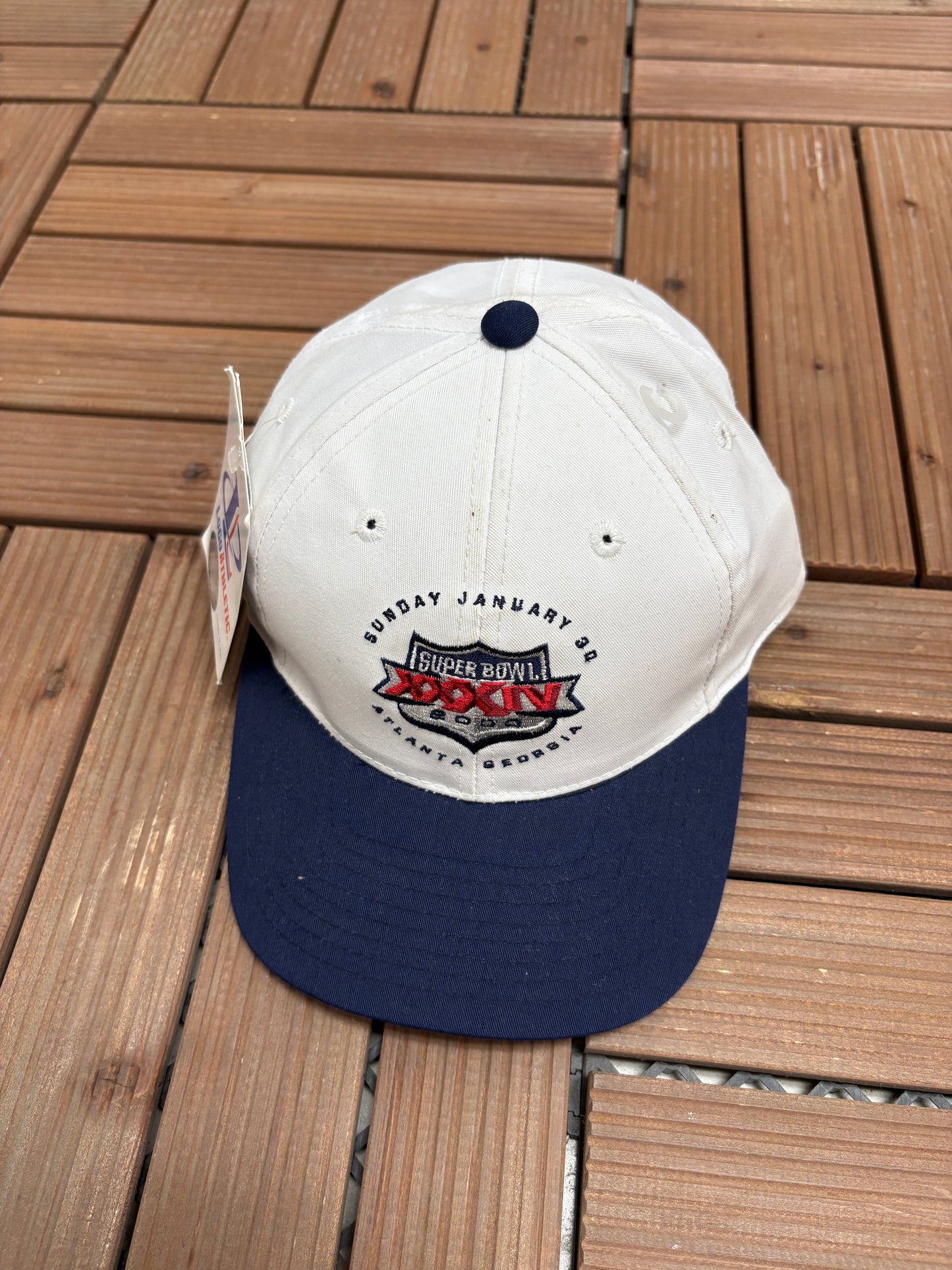 Super Bowl XXXIV Graphic Hat | Snap Back | Vintage 1990s NFL Football White Cap |