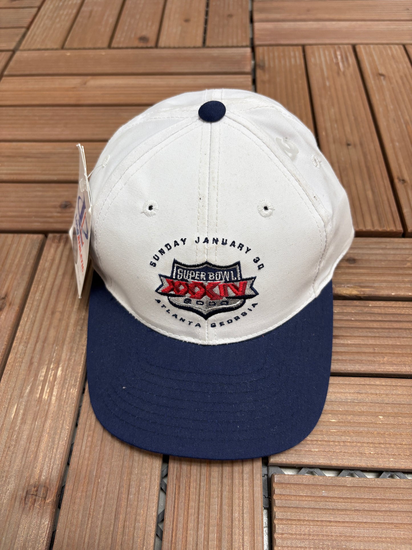 Super Bowl XXXIV Graphic Hat | Snap Back | Vintage 1990s NFL Football White Cap |