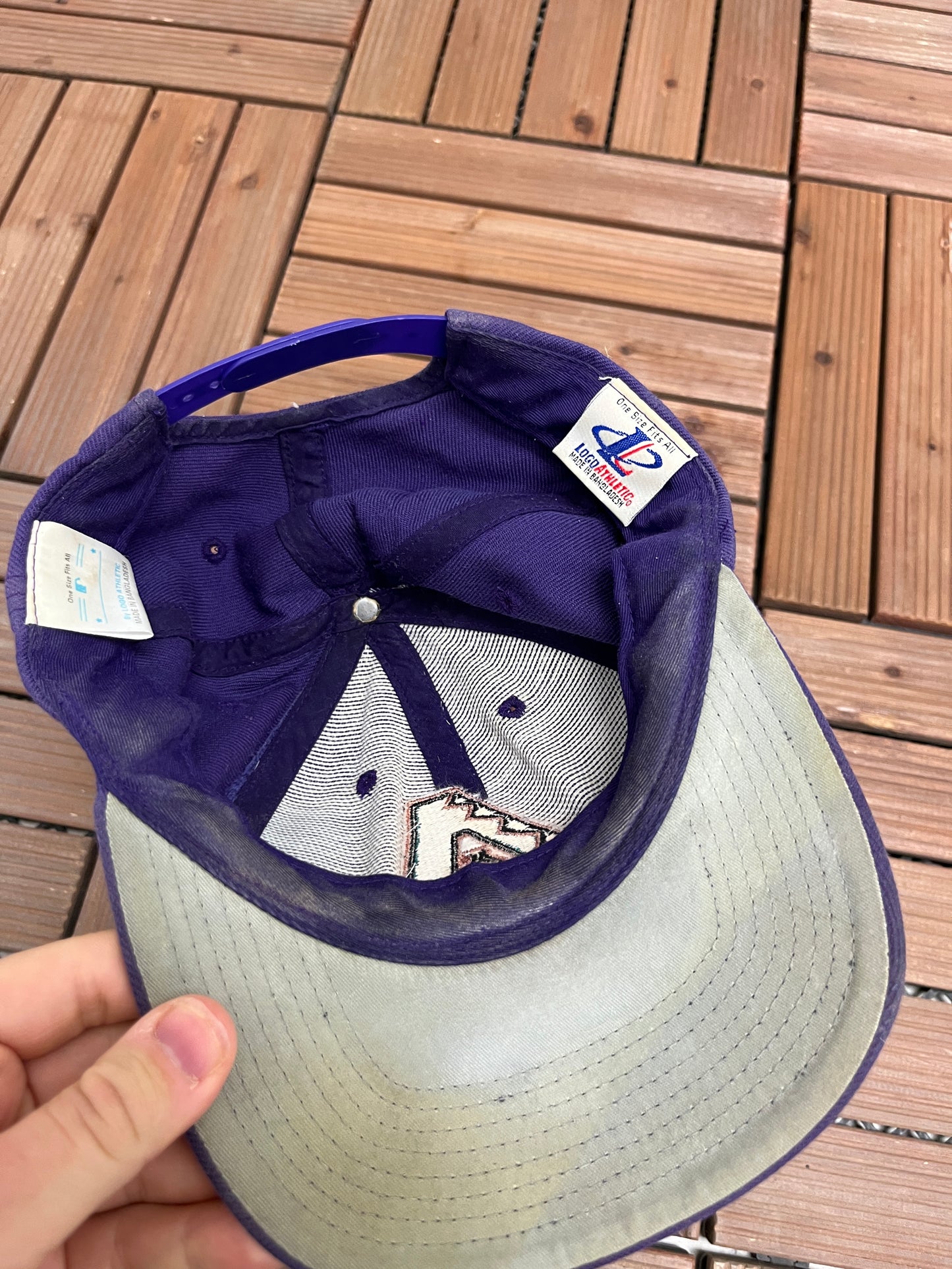 Arizona Diamondbacks Embroidered Graphic Hat | Snap Back | Vintage 1990s MLB Baseball Purple Cap |