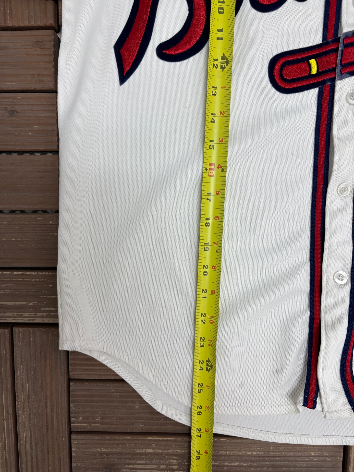 Atlanta Braves Stitched Baseball Jersey | Size Large | Vintage 1990s MLB Baseball White Jersey |