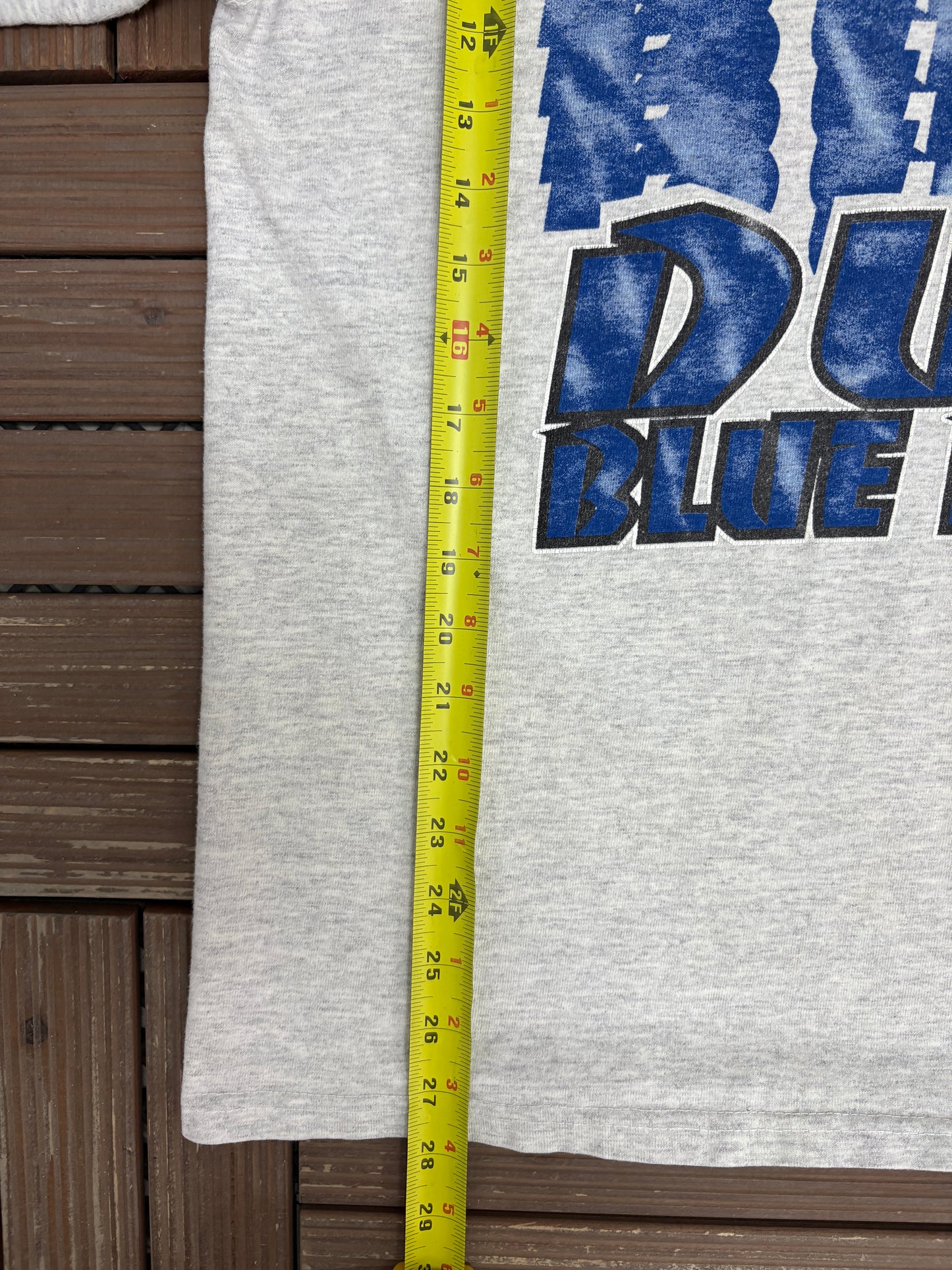 Duke Blue Devils Graphic Tee | Size Medium | Vintage 1990s College Basketball Grey Long Sleeve T-Shirt |