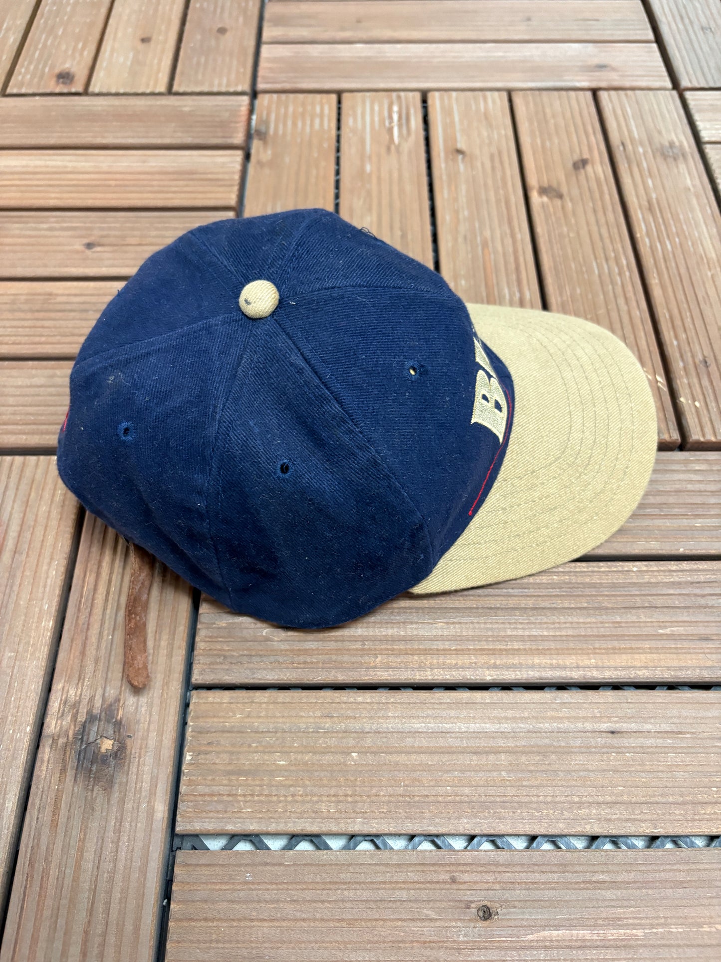 Labatt Blue Embroidered Graphic Hat | Leather Clasp Back | Vintage 1990s Promotional Blue Cap |