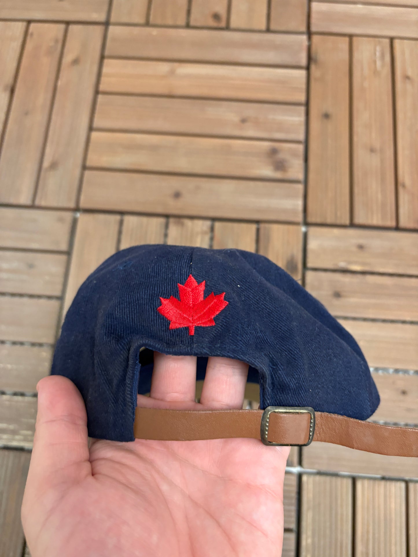 Labatt Blue Embroidered Graphic Hat | Leather Clasp Back | Vintage 1990s Promotional Blue Cap |