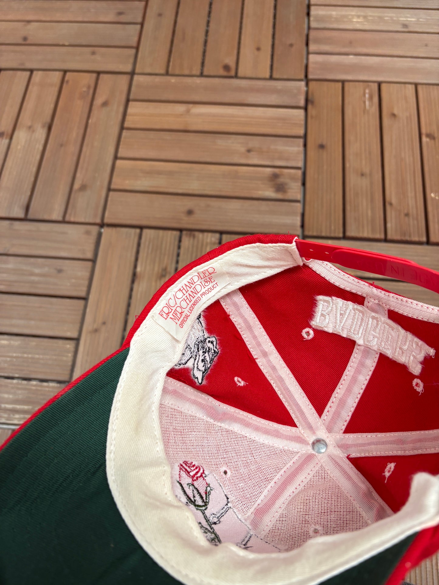 Wisconsin Badgers Rose Bowl 1994 Graphic Hat | Snap Back | Vintage 1990s College Sports Red Cap |