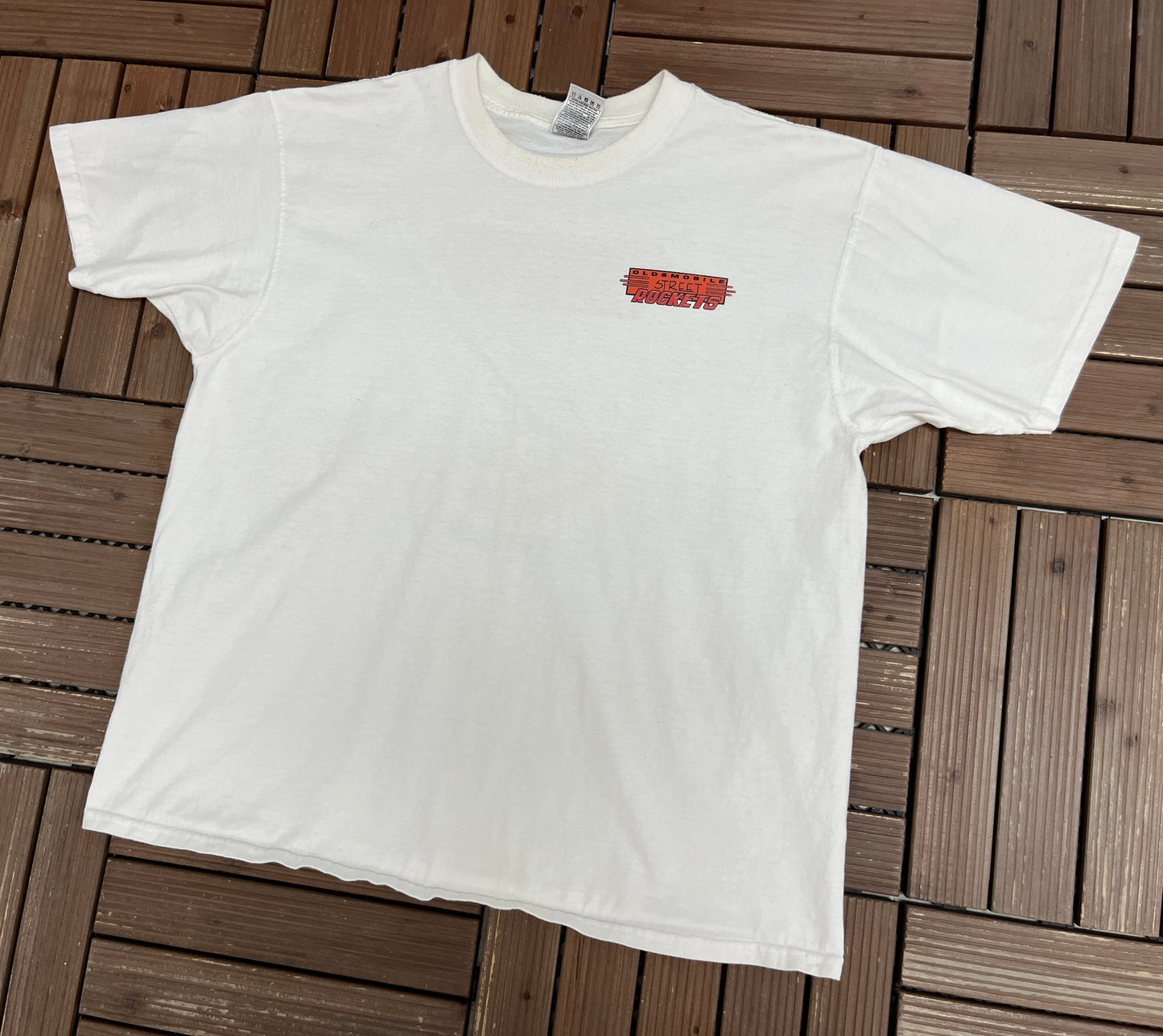 Oldsmobile Street Rockets Detroit Graphic Tee | Size X-Large | Vintage 2000s Car White T-Shirt |