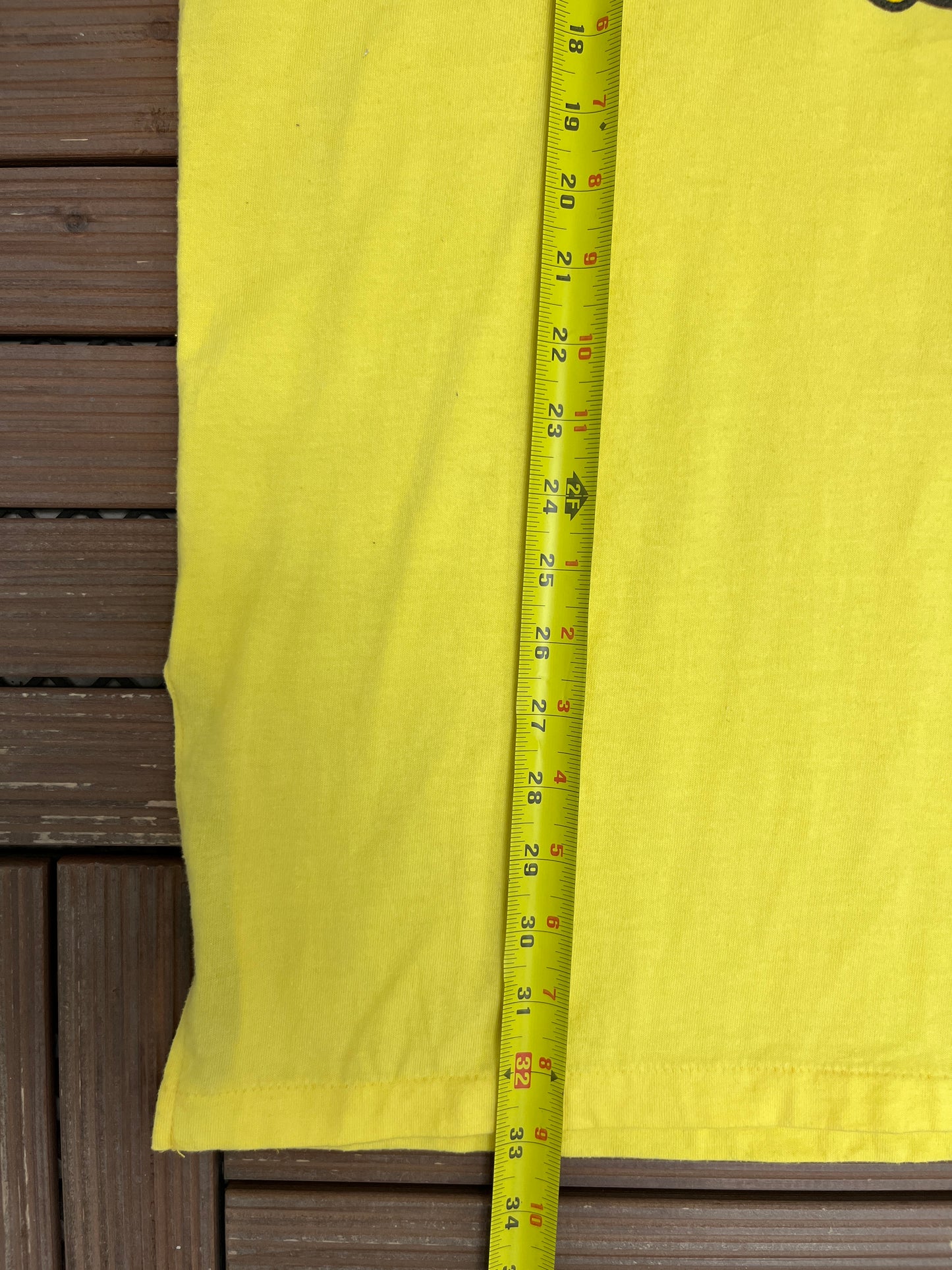 Mickey Mouse Sleeping Graphic Tee | Size X-Large | Vintage 1990s Cartoon Promotional Yellow T-Shirt |