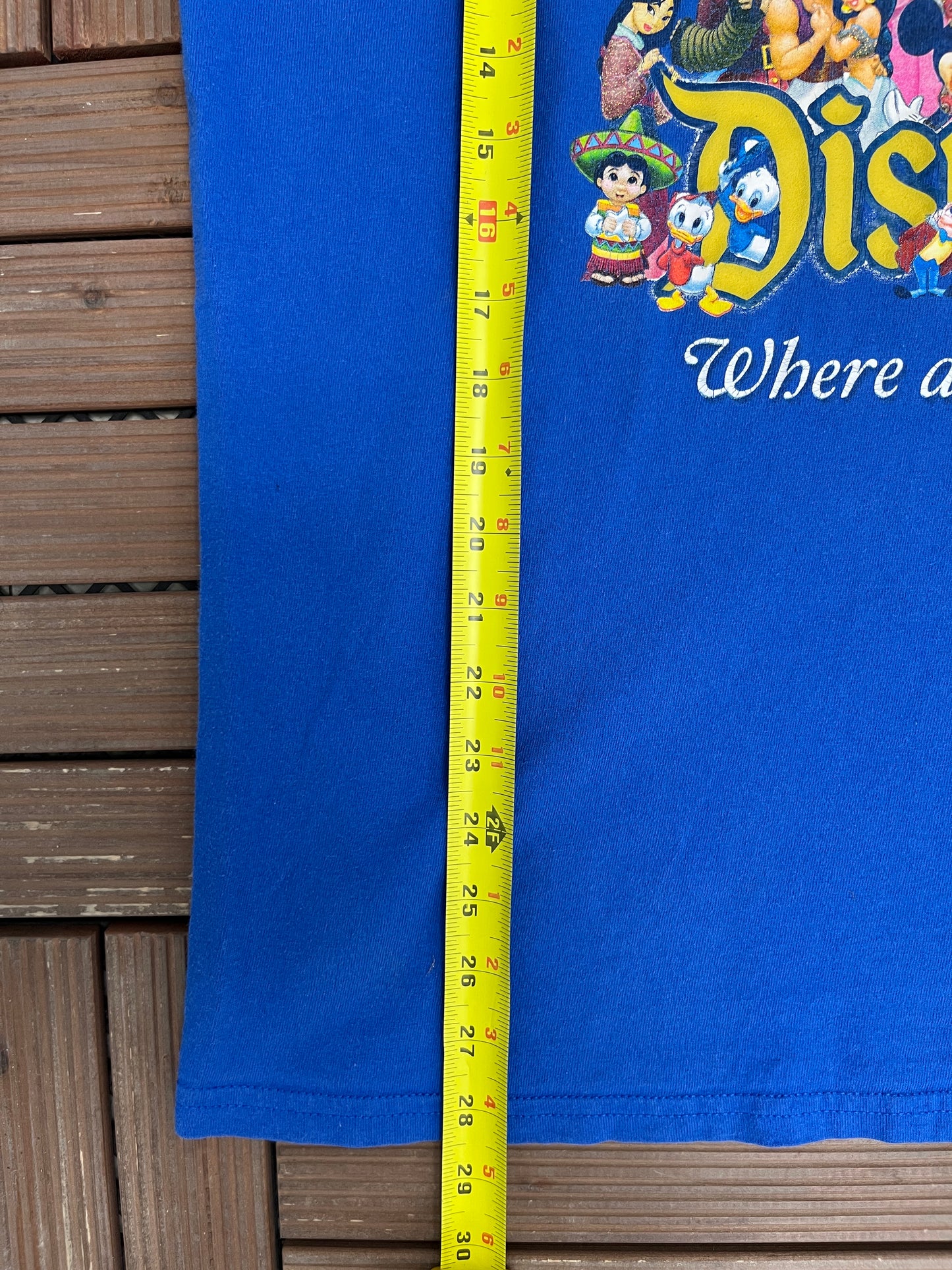 Disneyland Where Dreams Come True Graphic Tee | Size X-Large | Vintage 2000s Disney Blue T-Shirt |