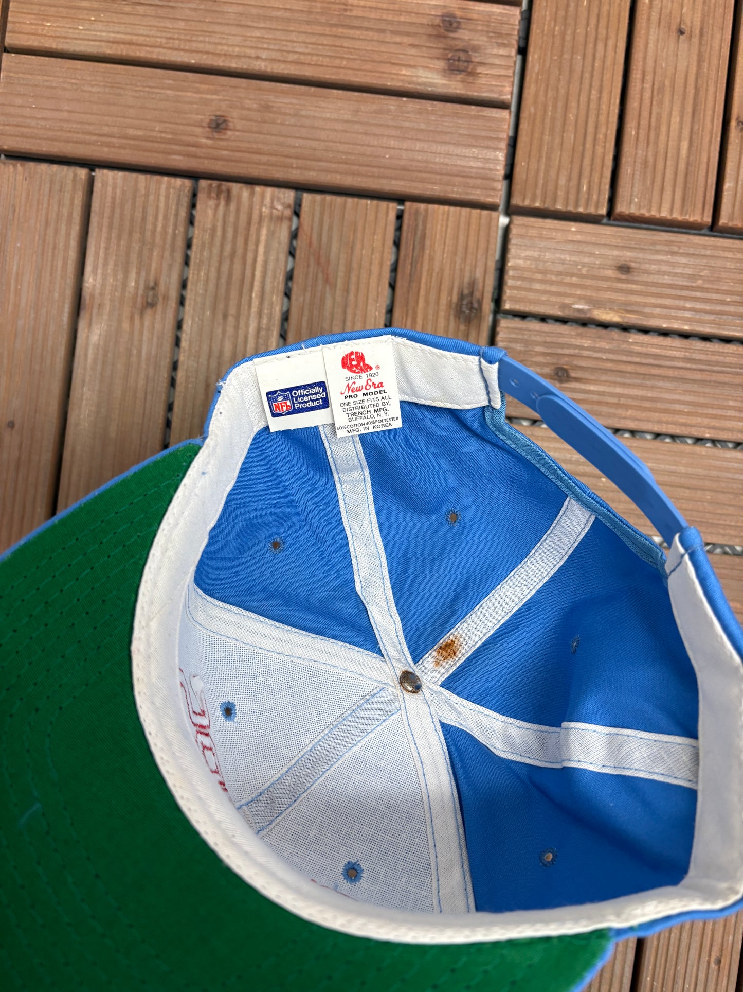 Houston Oilers Embroidered Graphic Hat | Snap Back | Vintage 1990s NFL Football Blue Cap |