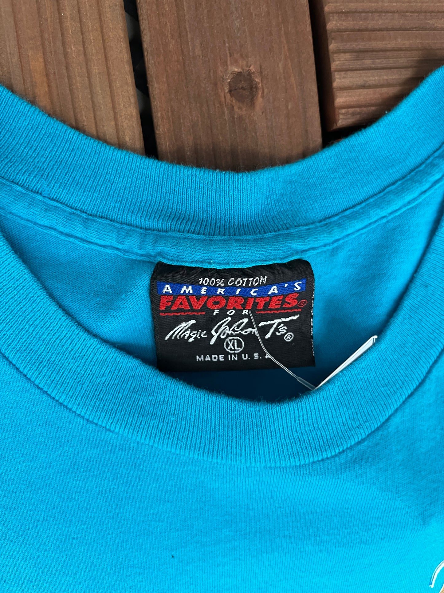 Super Bowl XXX Graphic Tee | Size X-Large | Vintage 1990s Magic Johnson T's Teal T-Shirt | Made in USA |