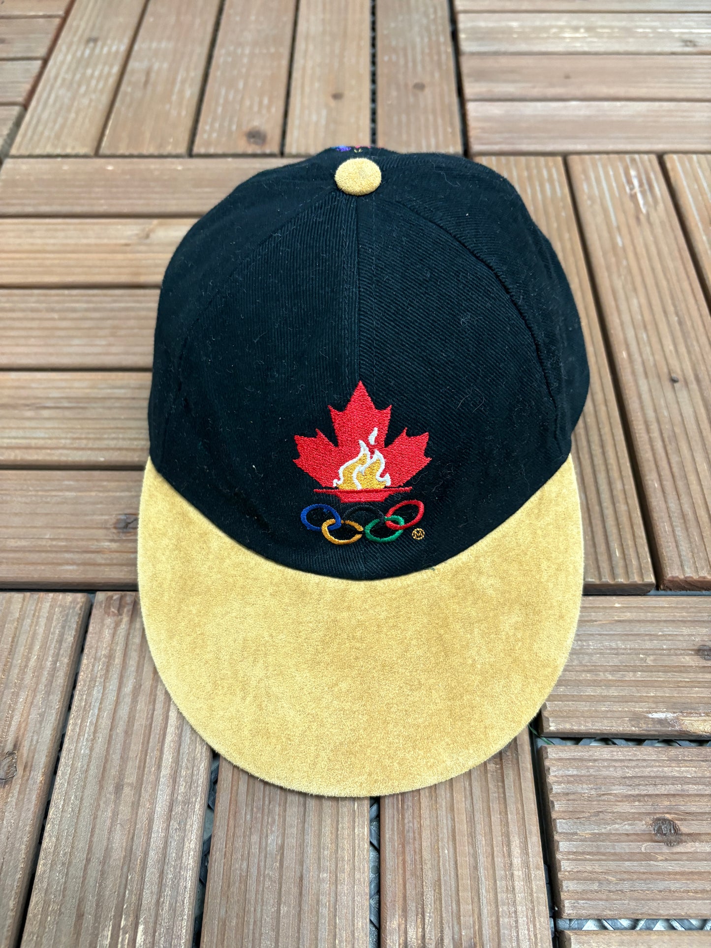 Team Canada Atlanta 1996 Olympics Hat | Metal Clasp | Vintage 1990s Black Cap |