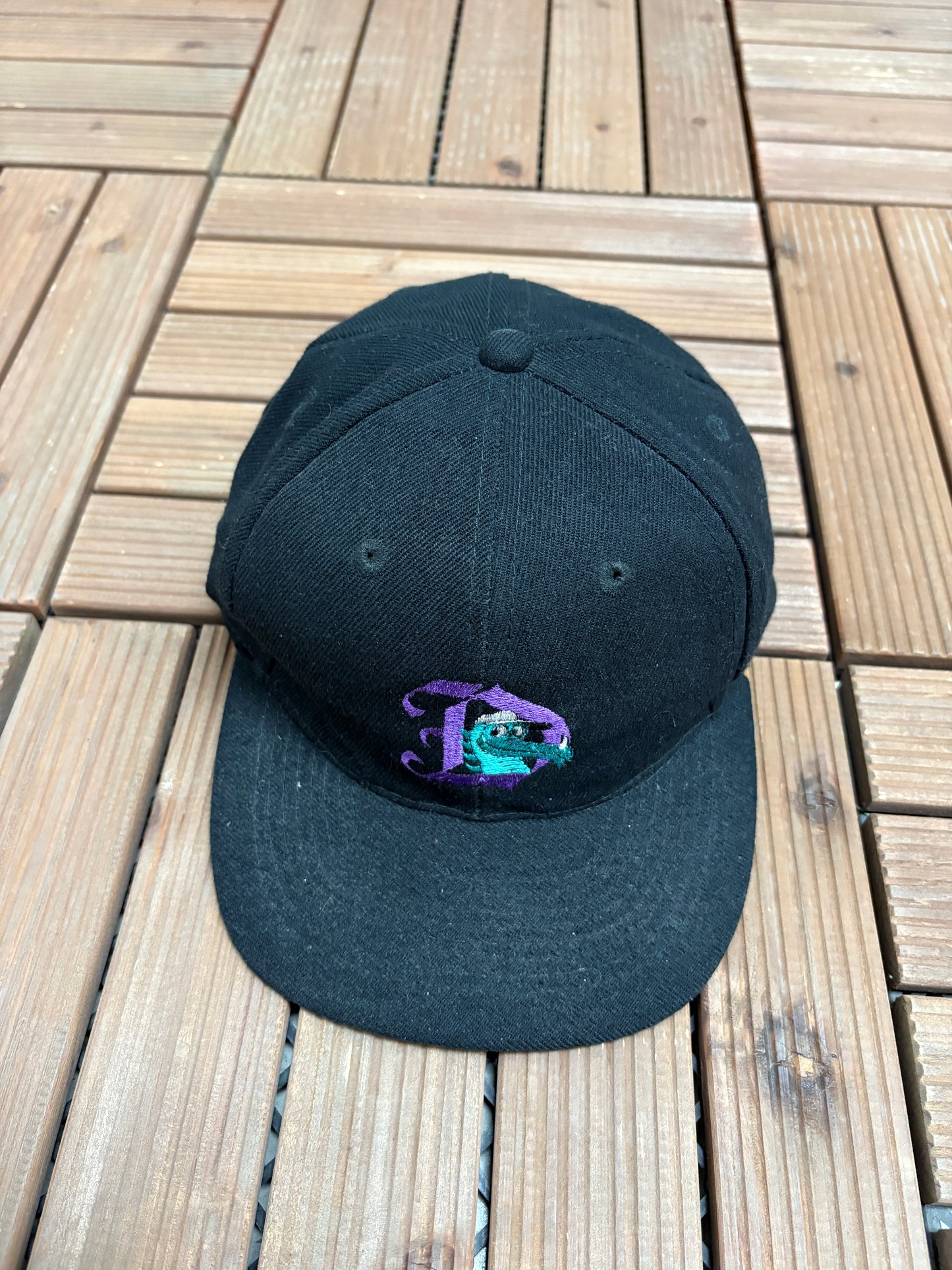 Dayton Dragons Graphic Hat | Snap Back | Vintage 1990s MiLB Baseball Black Cap |