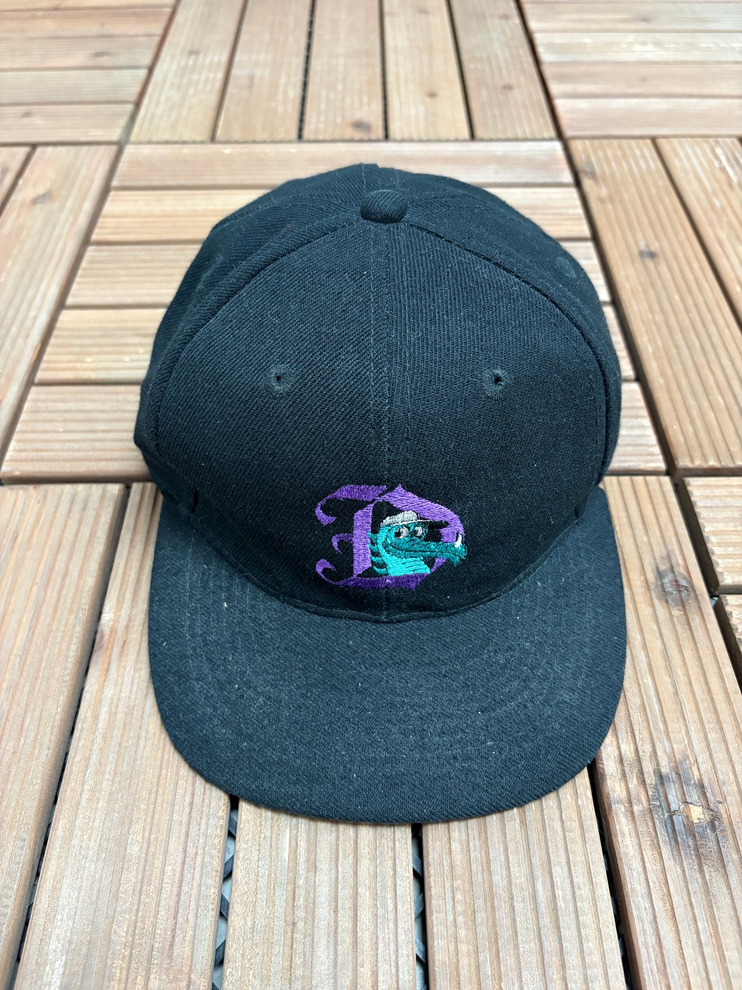 Dayton Dragons Graphic Hat | Snap Back | Vintage 1990s MiLB Baseball Black Cap |