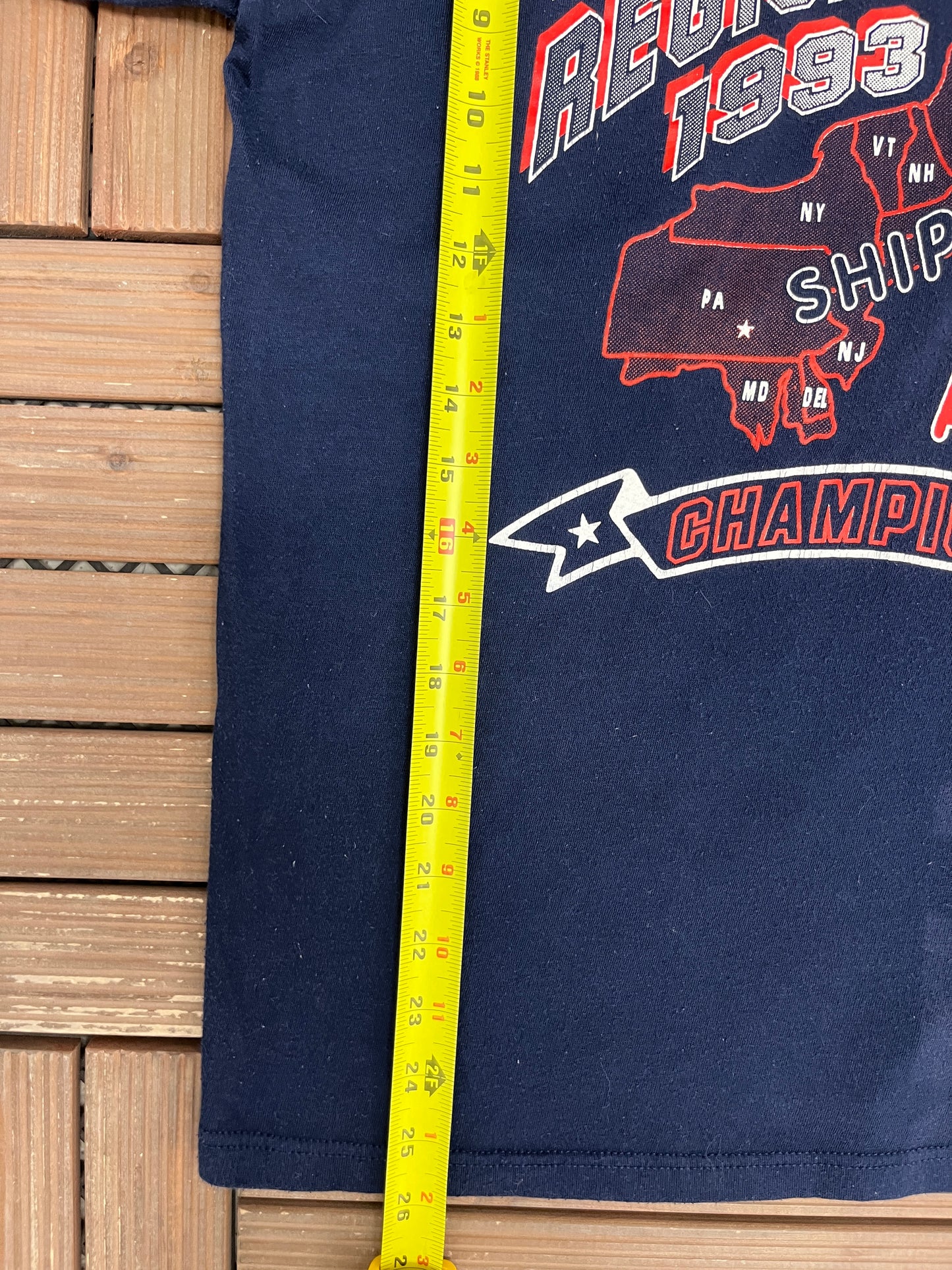 Shippensburg Eastern Regional Champions 1993 Graphic Tee | Size Large | Vintage 1990s Made in USA Blue T-Shirt |