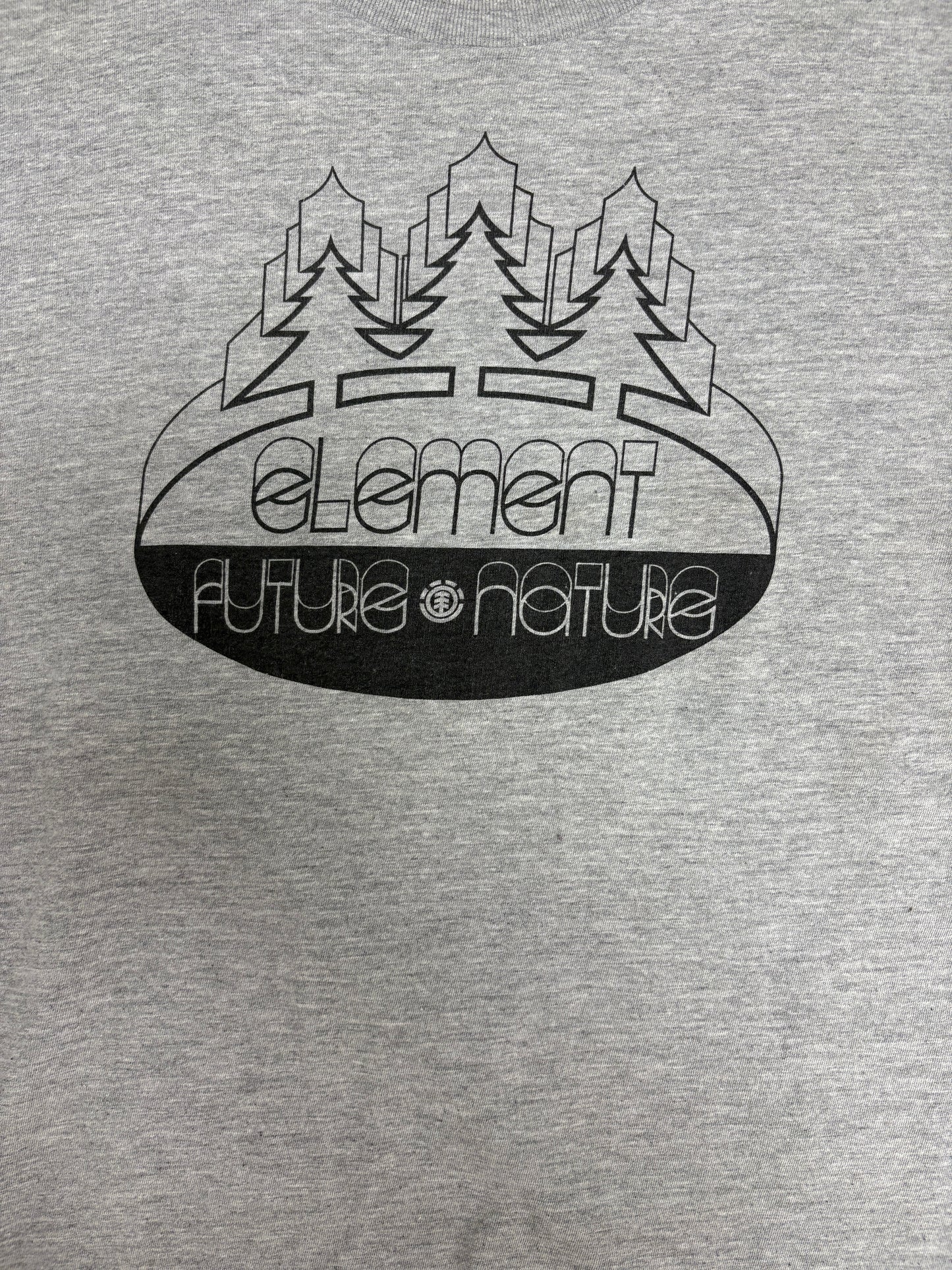 Element Skateboards Future & Nature Graphic Tee | Size Large | Vintage 2000s Promotional Grey Graphic T-Shirt |
