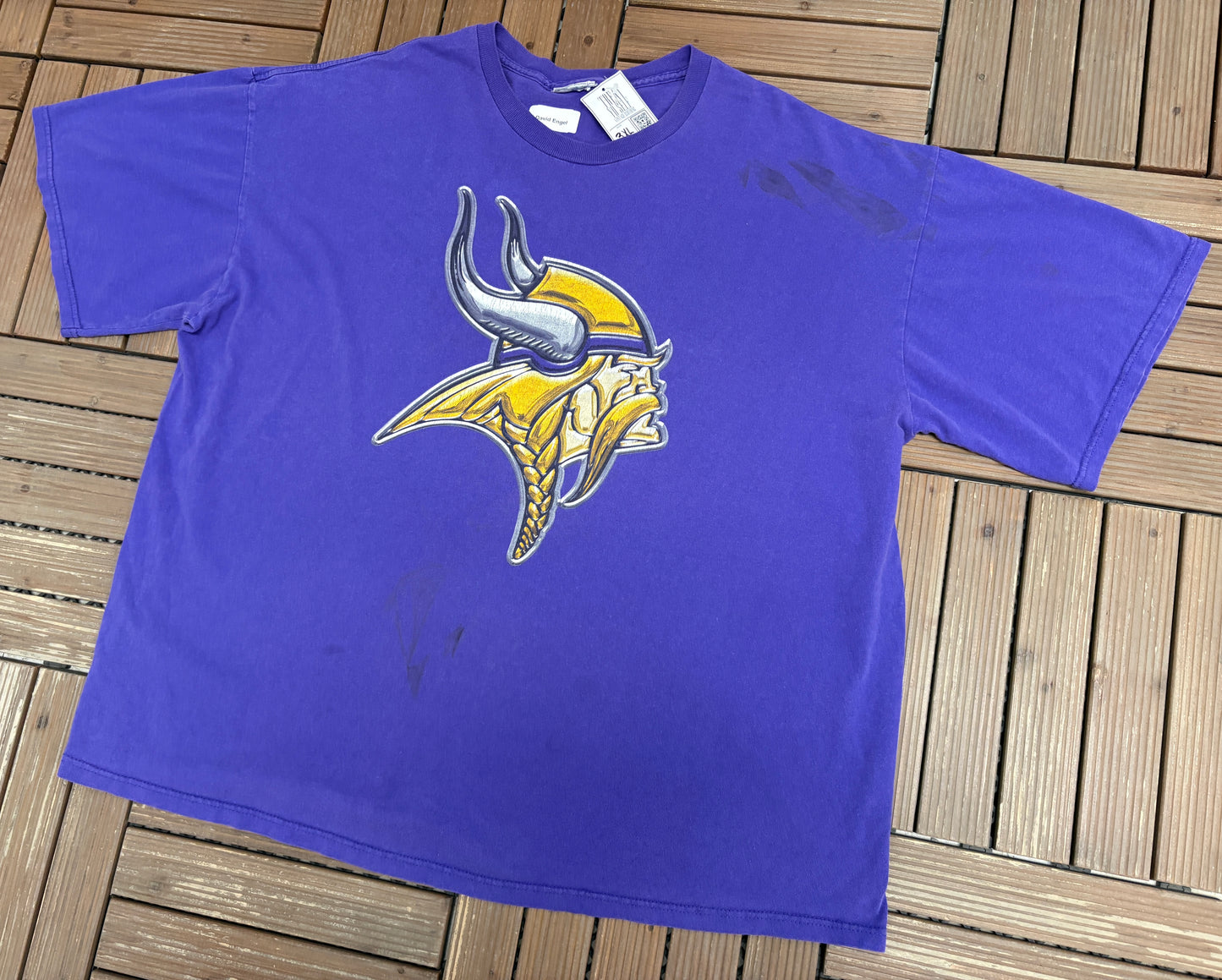 Minnesota Vikings Graphic Tee | Size XXX-Large | Vintage 2000s NFL Football Purple T-Shirt |
