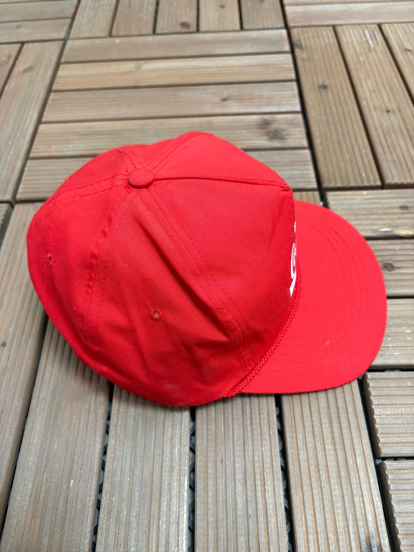 Enjoy Coca-Cola Classic Graphic Hat | Snap Back | Vintage 1990s Promotional Red Cap |