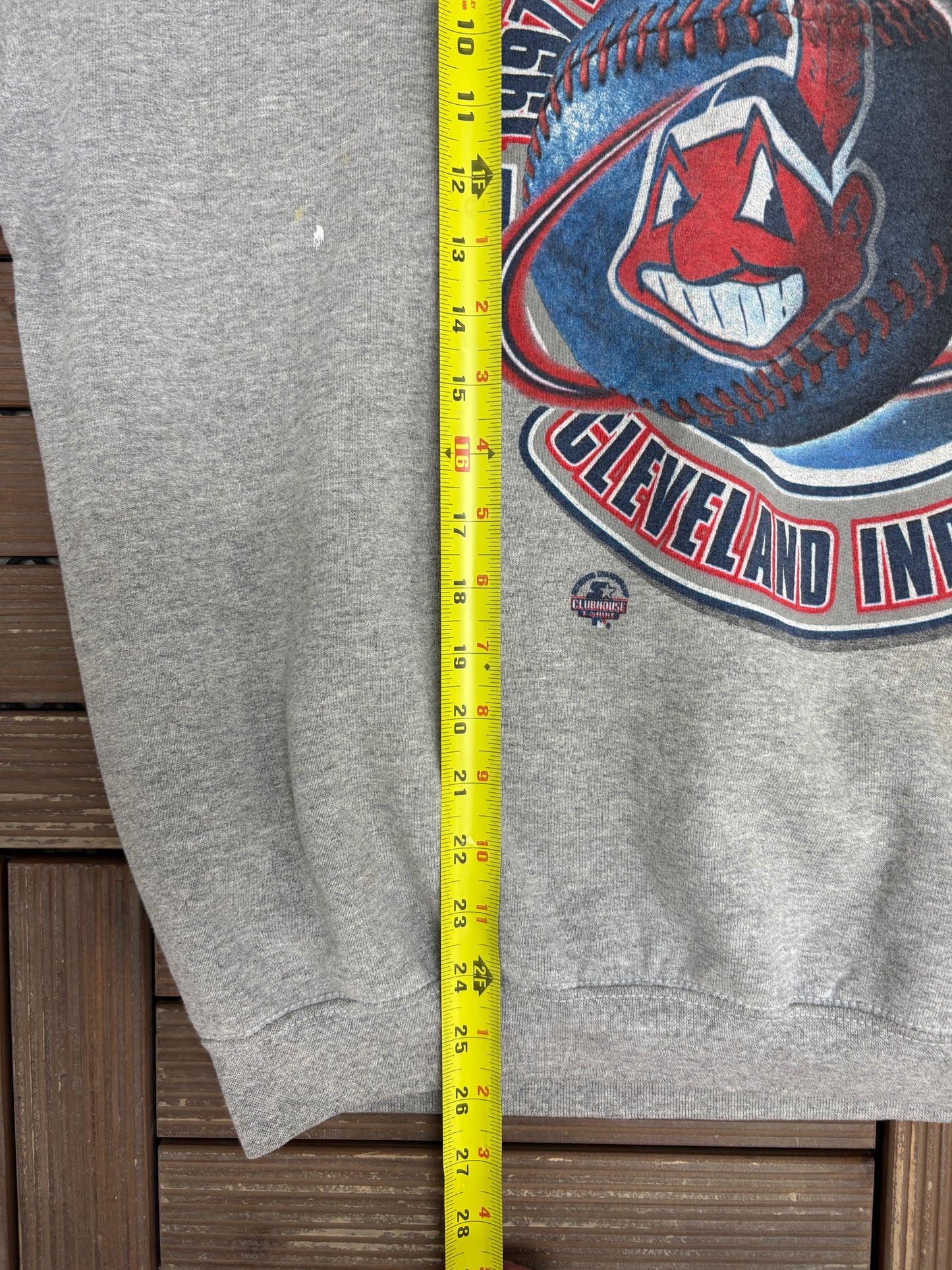 Cleveland Indians 1997 American League Champions Graphic Crewneck | Size X-Large | Vintage 1990s MLB Baseball Grey Sweater |