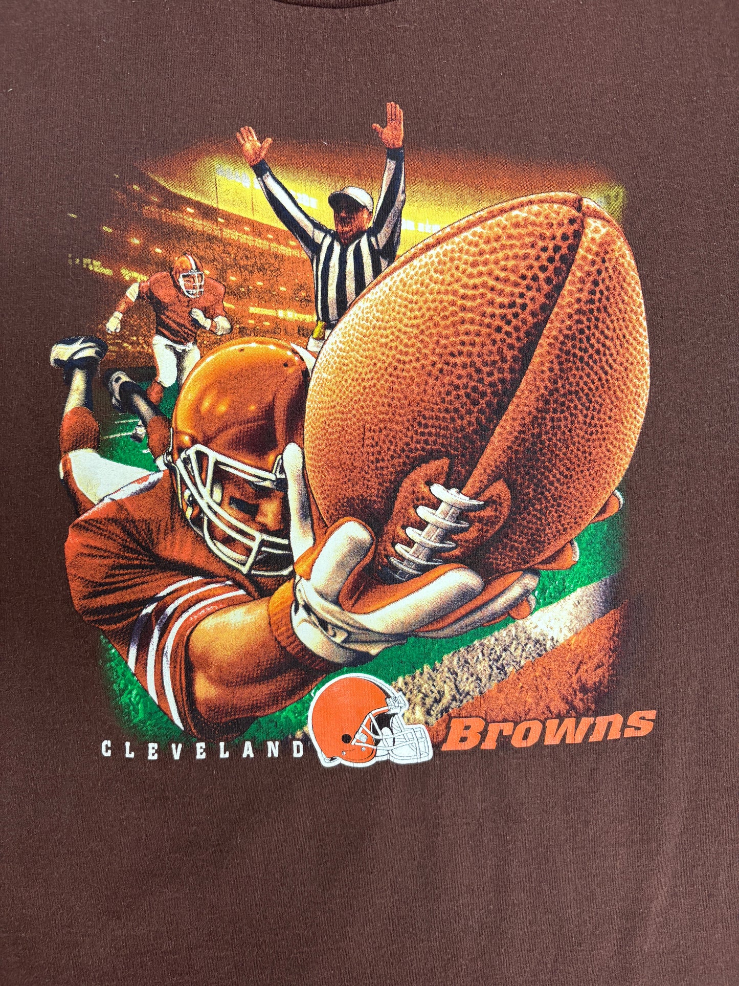 Cleveland Browns Graphic Tee | Size X-Large | Vintage 2000s NFL Football Brown T-Shirt |