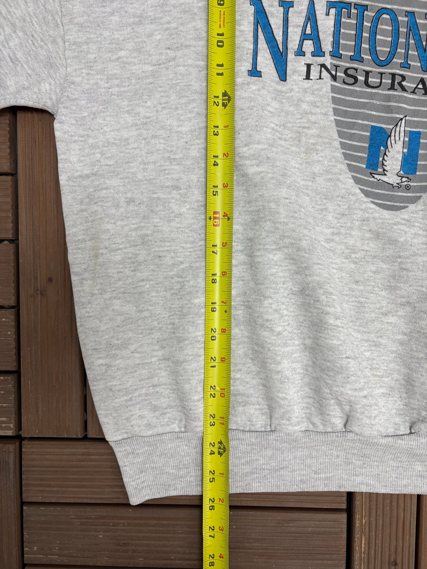 Nationwide Insurance Graphic Crewneck | Size X-Large | Vintage 1990s Company Promotional Grey Sweater |