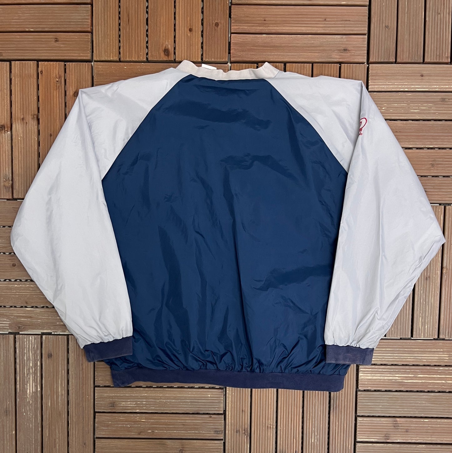 Rusty Wallace Embroidered Graphic Windbreaker Jacket | Size X-Large | Vintage 1990s Racing Blue Windbreaker Coat |