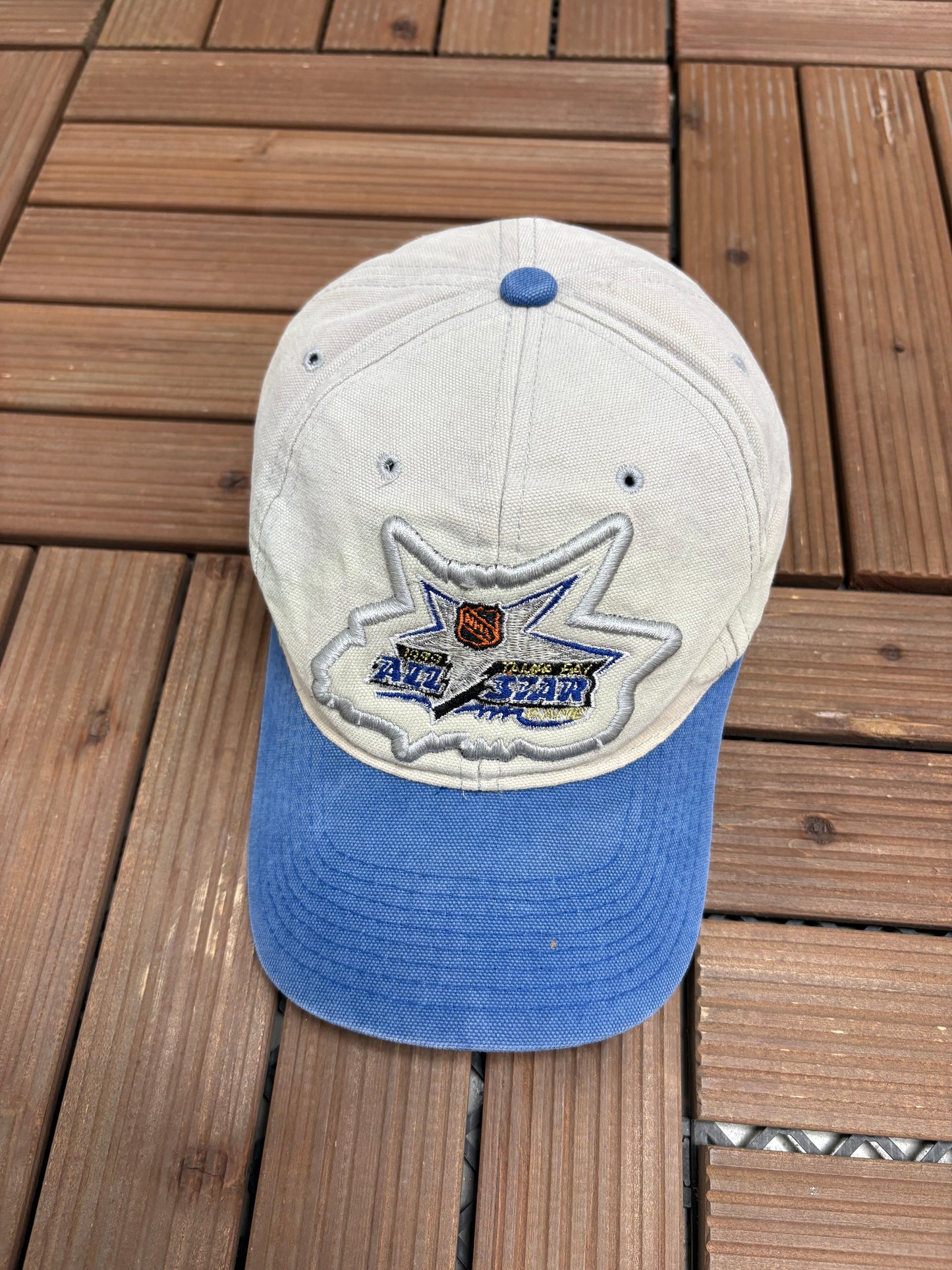 NHL All-Star Game 1999 Tampa Bay Graphic Hat | Strap Back | Vintage 1990s NHL Hockey Grey Cap |