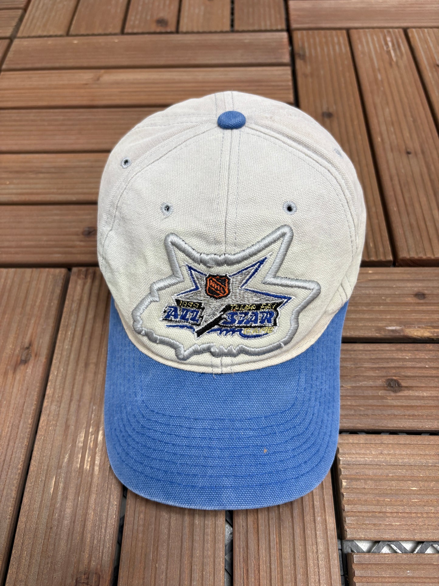 NHL All-Star Game 1999 Tampa Bay Graphic Hat | Strap Back | Vintage 1990s NHL Hockey Grey Cap |