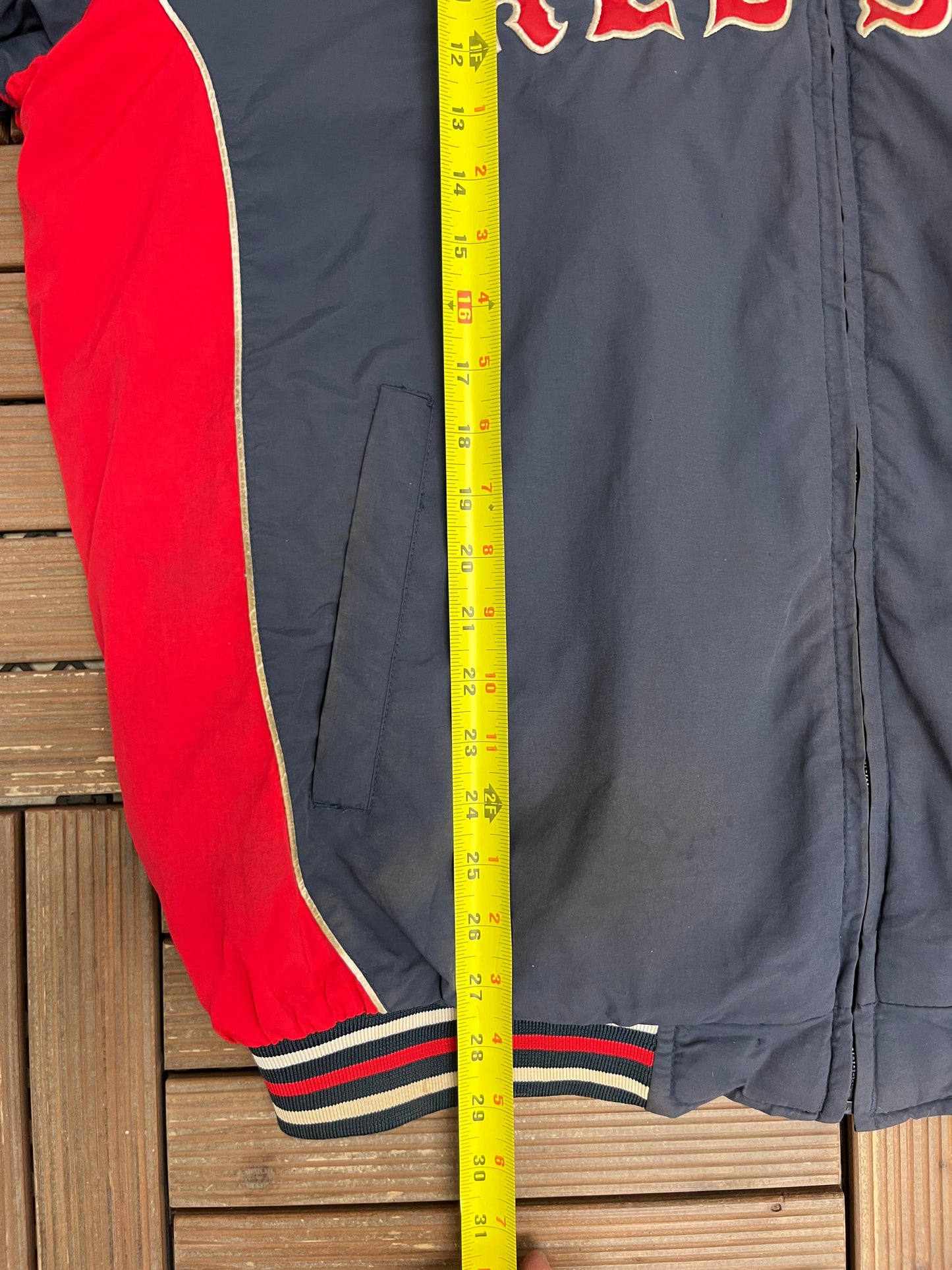 Boston Red Sox Stitched Graphic Jacket | Size X-Large | Vintage 1990s MLB Baseball Blue Puffer Jacket |