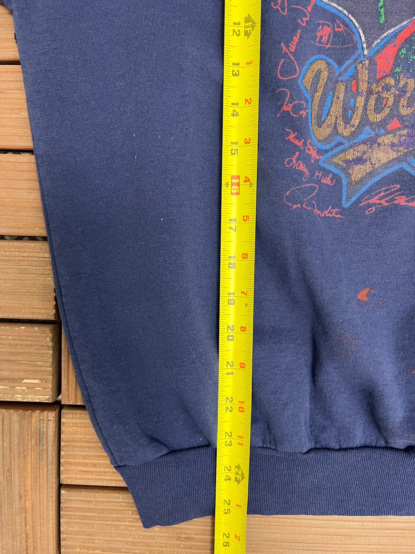 Toronto Blue Jays World Series Champions Graphic Crewneck | Size Large | Vintage 1990s MLB Baseball Blue Sweater |