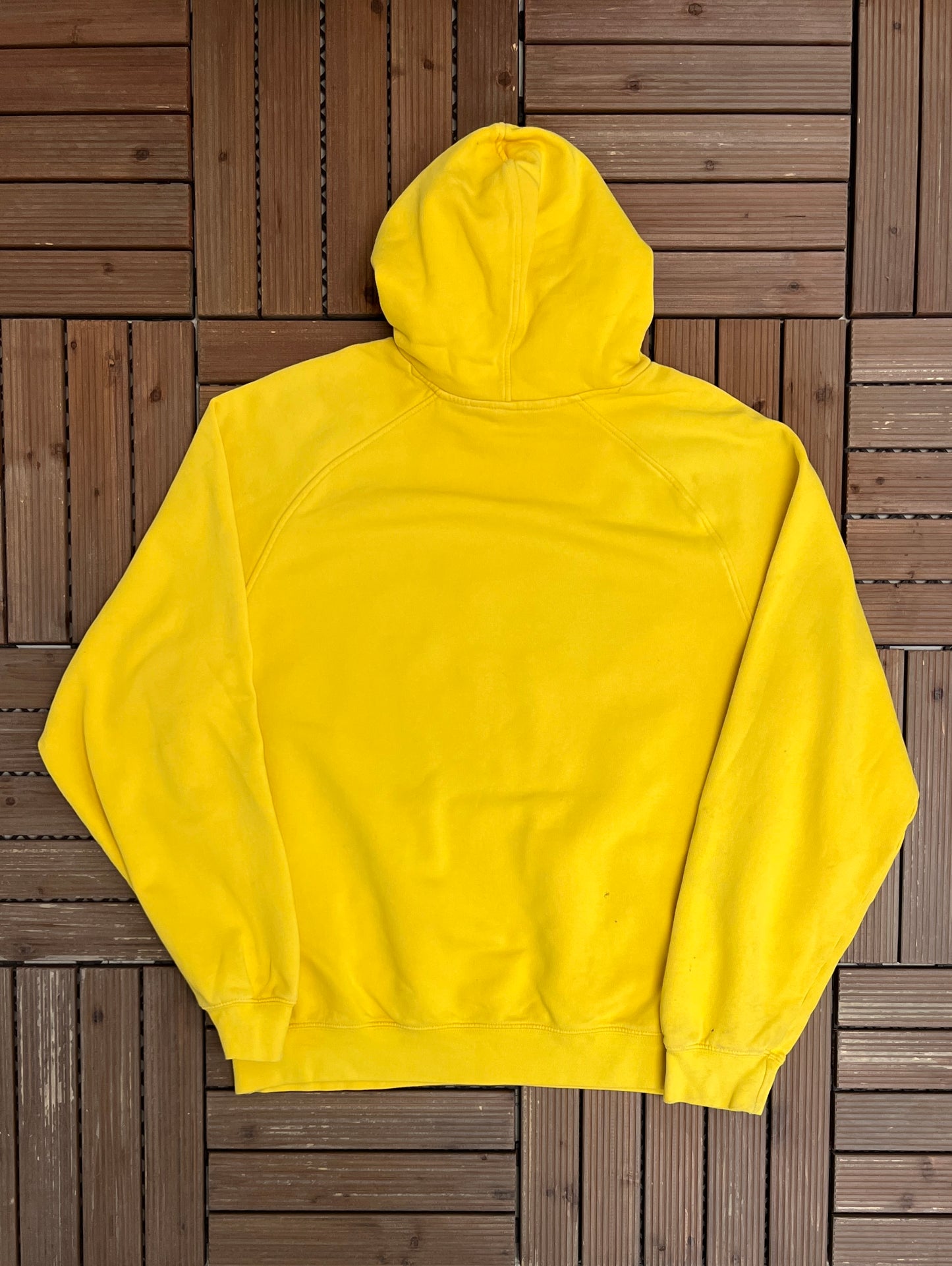 Nike Embroidered Spell Out Graphic Hoodie | Size Large | Vintage 2000s Nike Branded Yellow Sweater |
