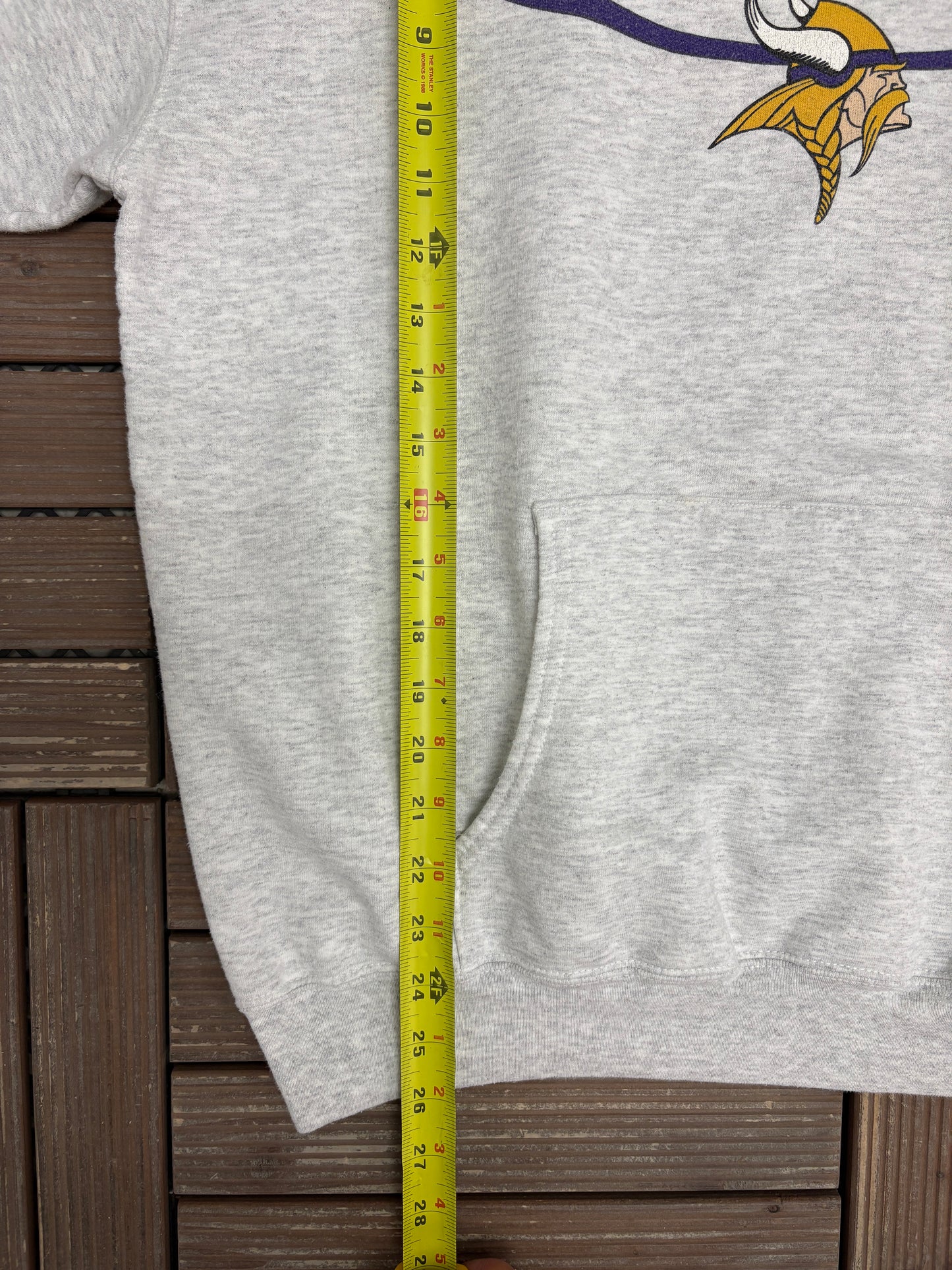 Minnesota Vikings Graphic Hoodie | Size Large | Vintage 2000s NFL Football Grey Sweatshirt |