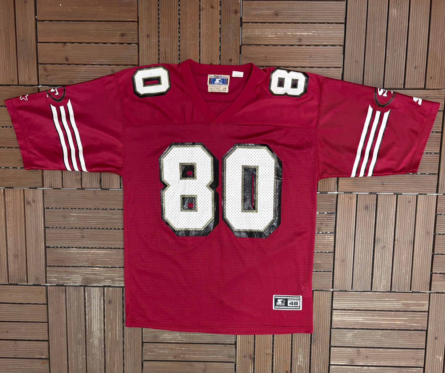 San Francisco 49ers Jerry Rice Football Jersey | Size Large | Vintage 1990s NFL Football Red Jersey |