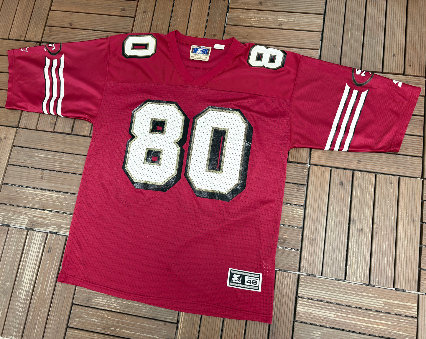 San Francisco 49ers Jerry Rice Football Jersey | Size Large | Vintage 1990s NFL Football Red Jersey |