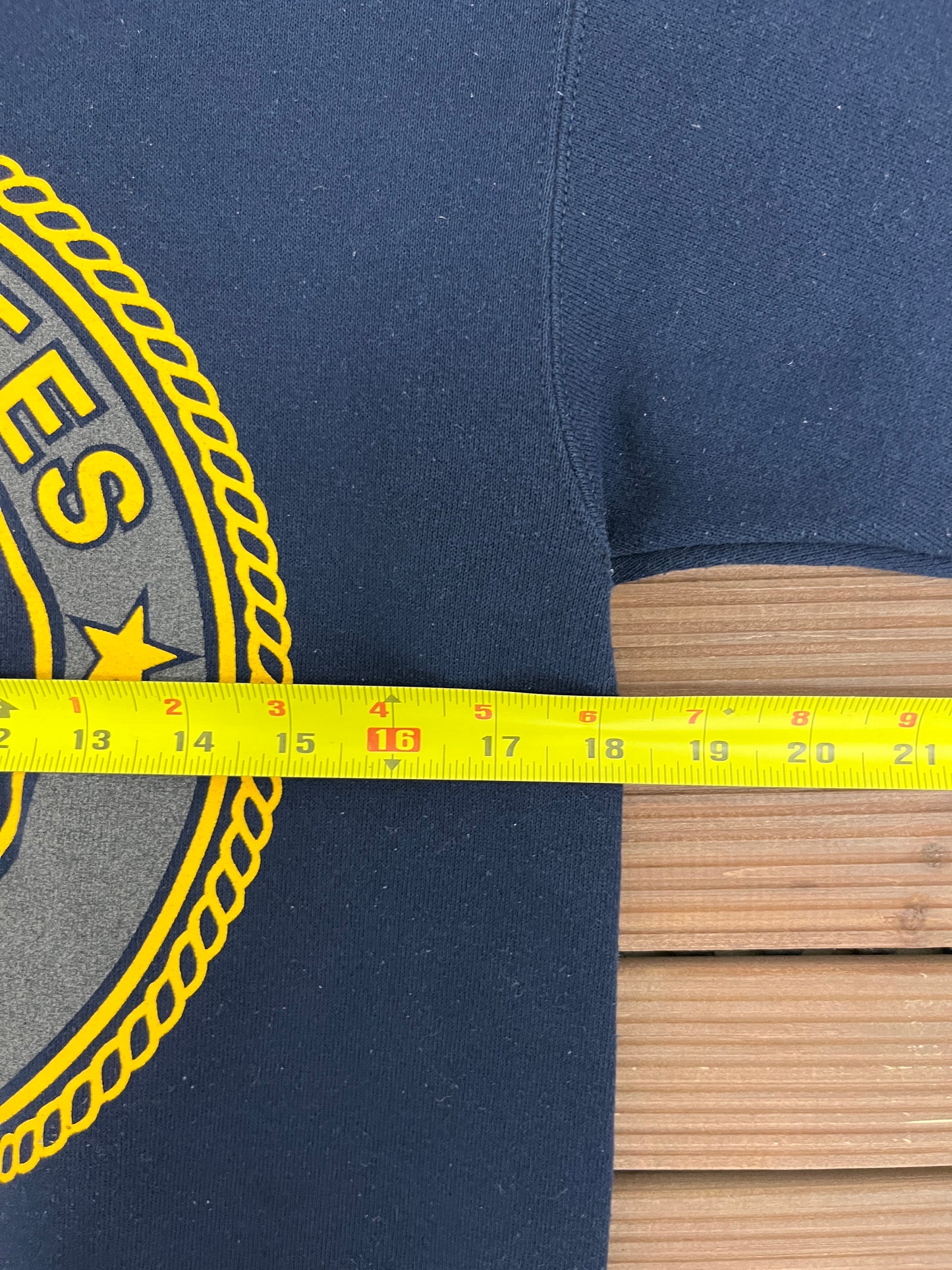 United States of America Navy Graphic Crewneck | Size Small | Vintage 1990s Made in USA Blue Sweater |
