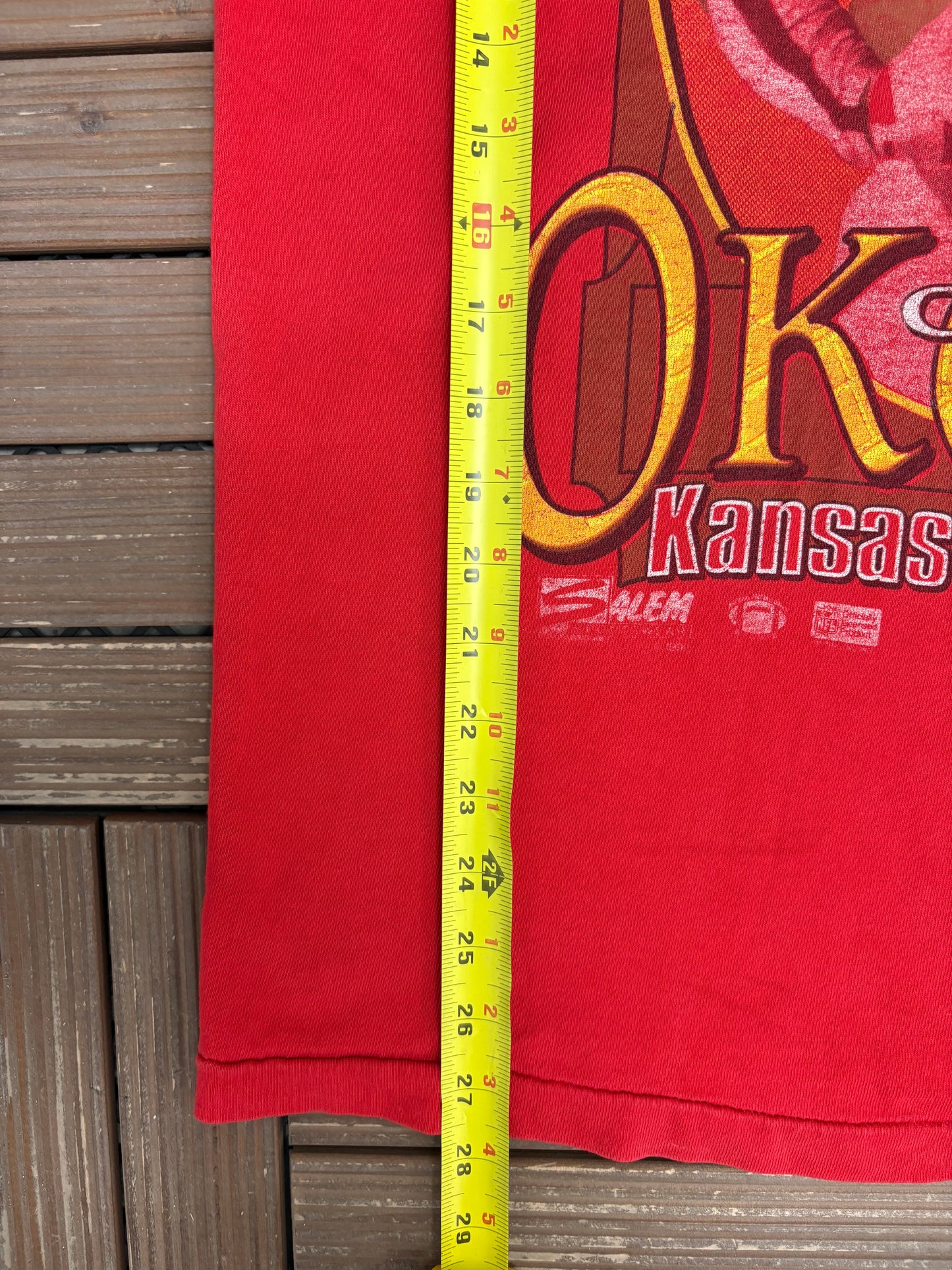 Kansas City Chiefs Christian Okoye Graphic Tee | Size Large | Vintage 1980s NFL Football Red T-Shirt |