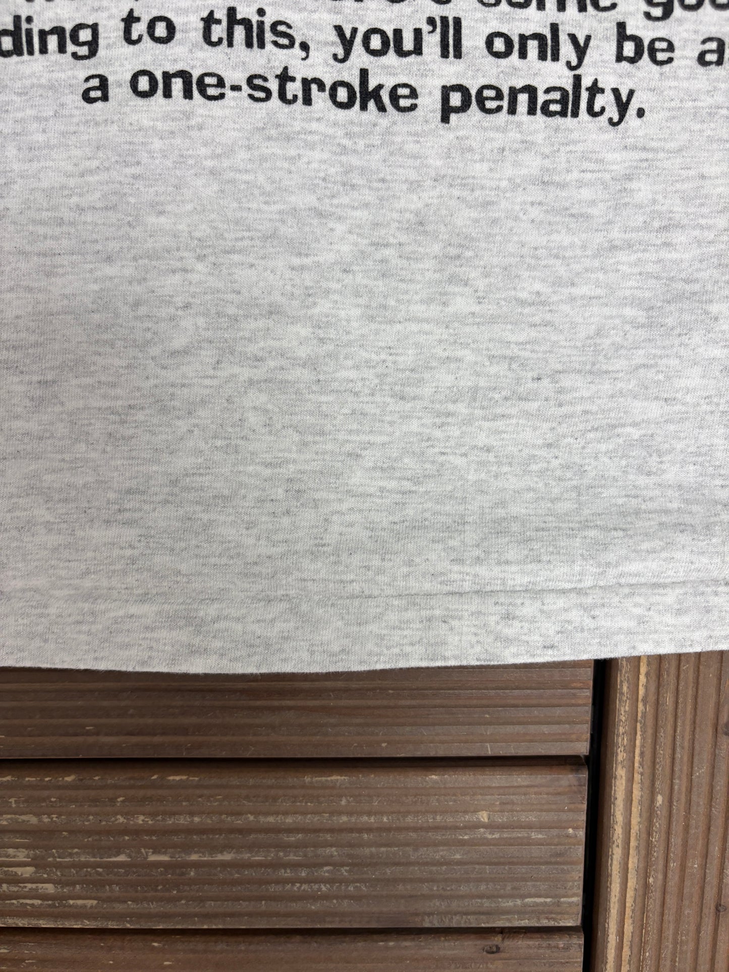 In The Bleachers Golf Graphic Tee | Size Large | Vintage 1990s Promotional Funny Grey T-Shirt |