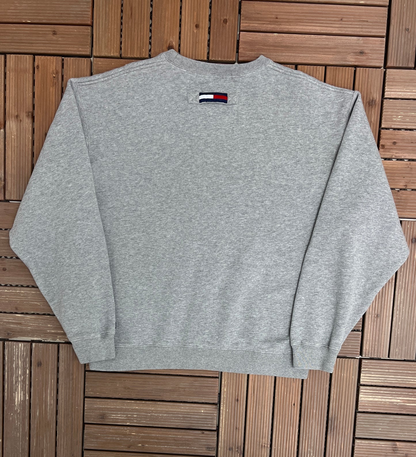 Team Dodge Embroidered Graphic Crewneck | Size Large | Vintage 1990s Promotional Grey Sweater |