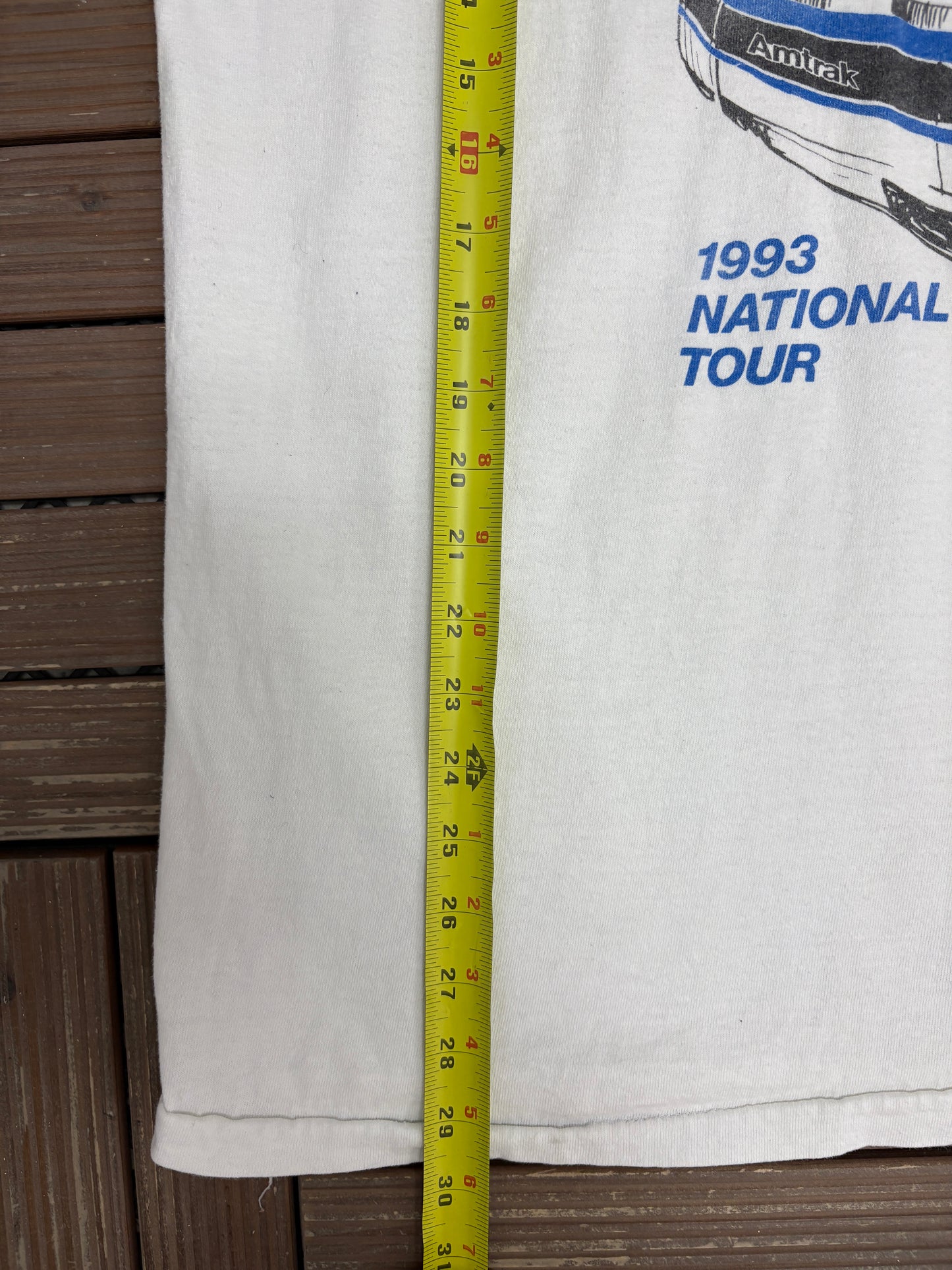 X2000 Amtrak 1993 National Tour Graphic Tee | Size X-Large | Vintage 1990s Promotional White T-Shirt |