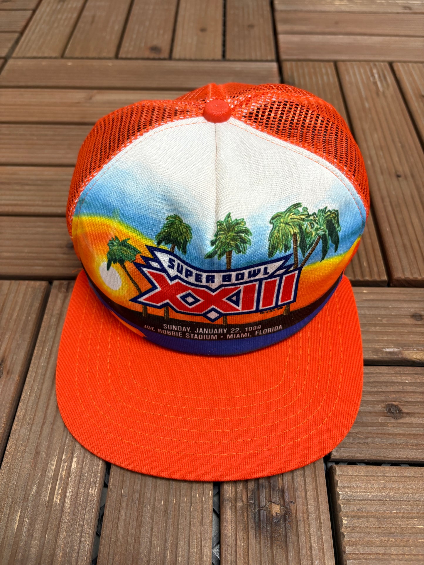 Super Bowl XXIII San Francisco 49ers vs. Cincinnati Bengals Graphic Hat | Snap Back | Vintage 1980s NFL Football Cap |