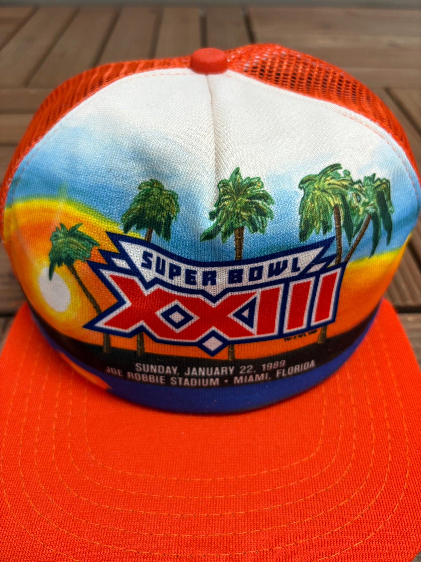 Super Bowl XXIII San Francisco 49ers vs. Cincinnati Bengals Graphic Hat | Snap Back | Vintage 1980s NFL Football Cap |